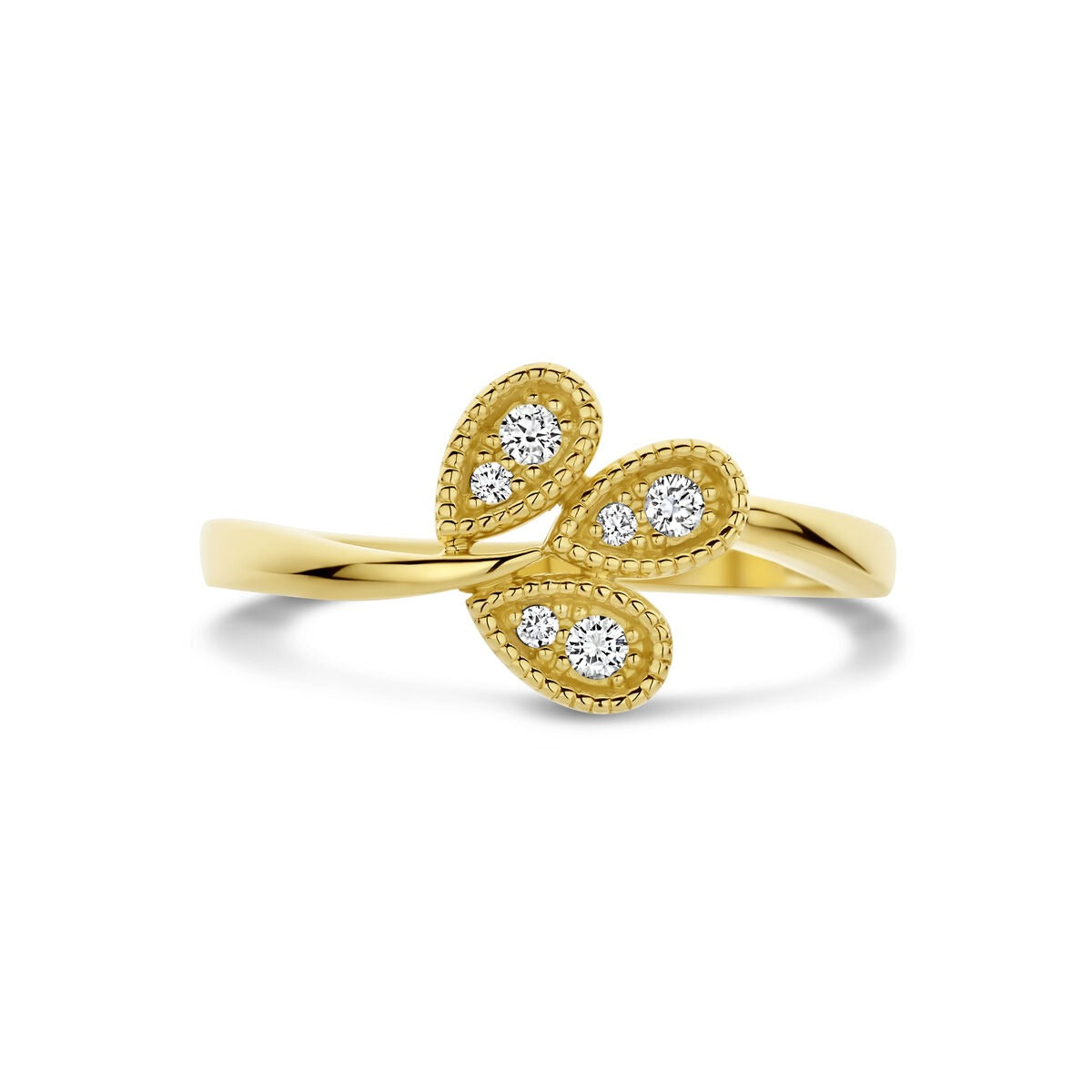 Anillo de mujer en oro con diamante – 14k oro amarillo
