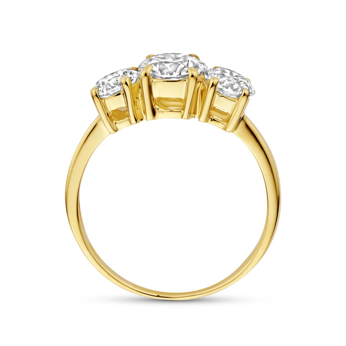 Anillo de oro amarillo de 14k con diamante cultivado en laboratorio - incluye certificado