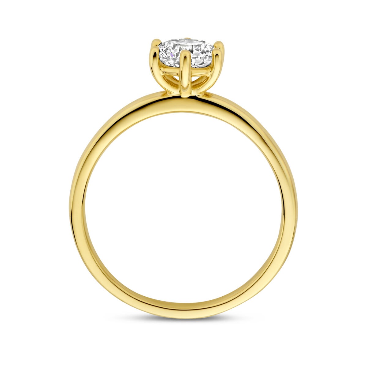 Anillo de mujer de oro con diamante cultivado en laboratorio – 14k oro amarillo