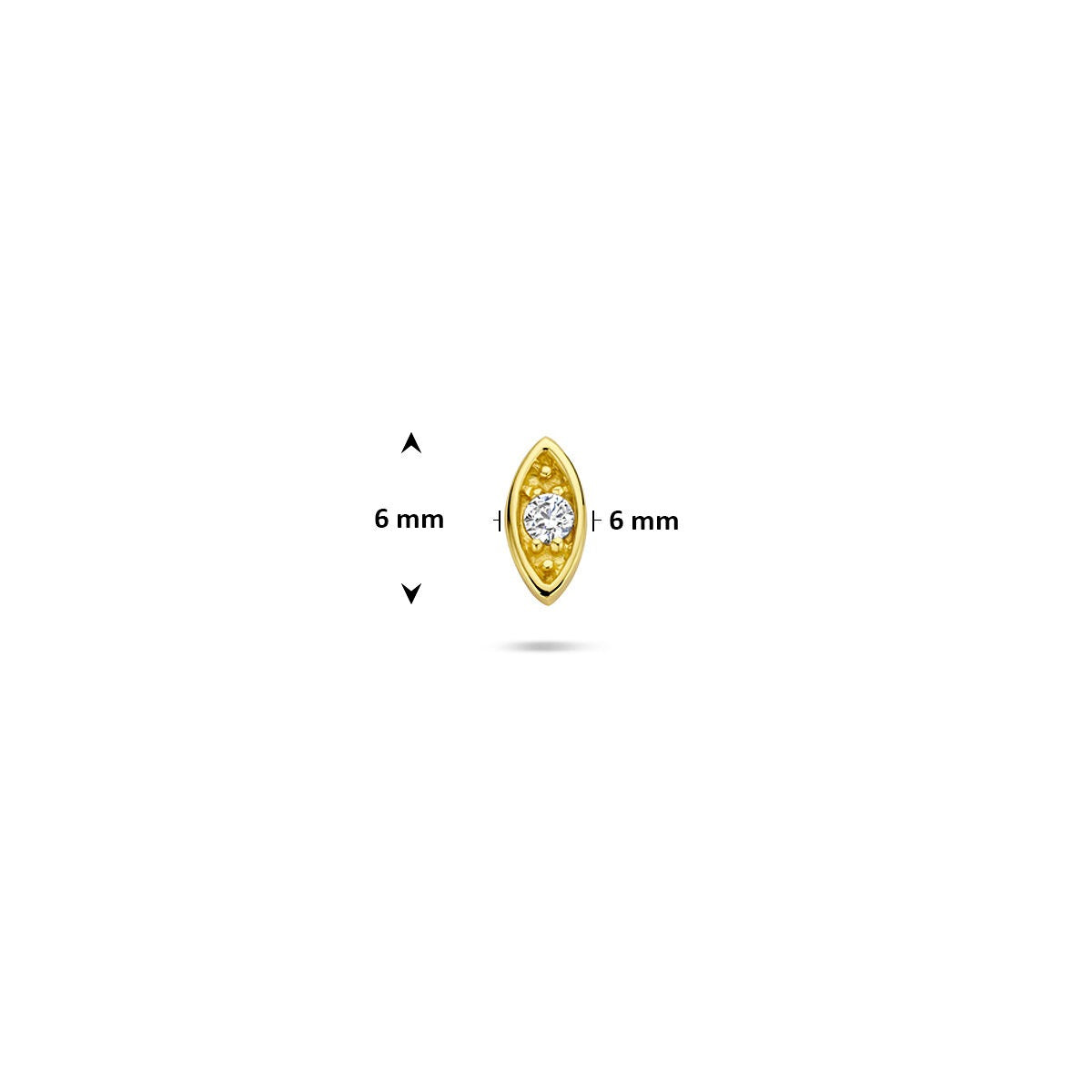 Piercing de ojo malvado chapado en oro con circonitas - plata 925