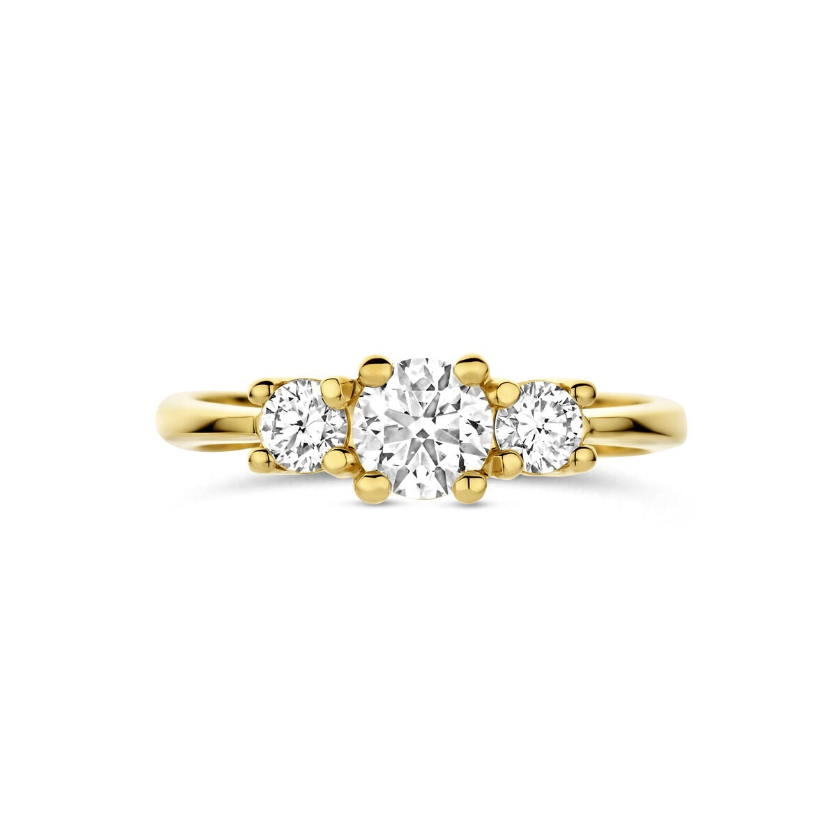 Anillo de oro amarillo de 14k con diamante cultivado en laboratorio – incluye certificado