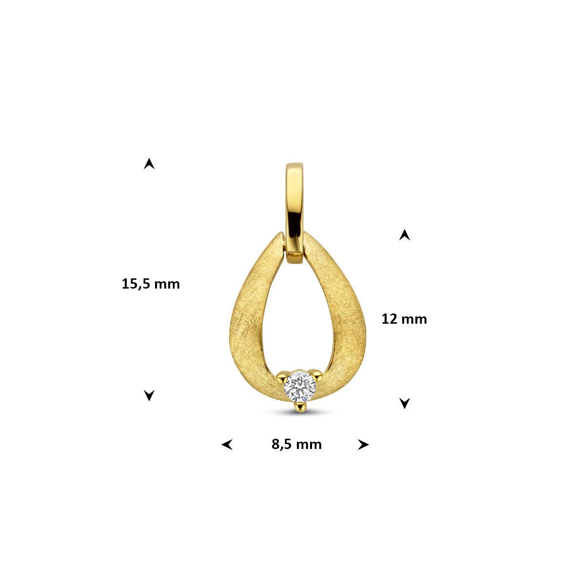 colgante de oro amarillo con diamante