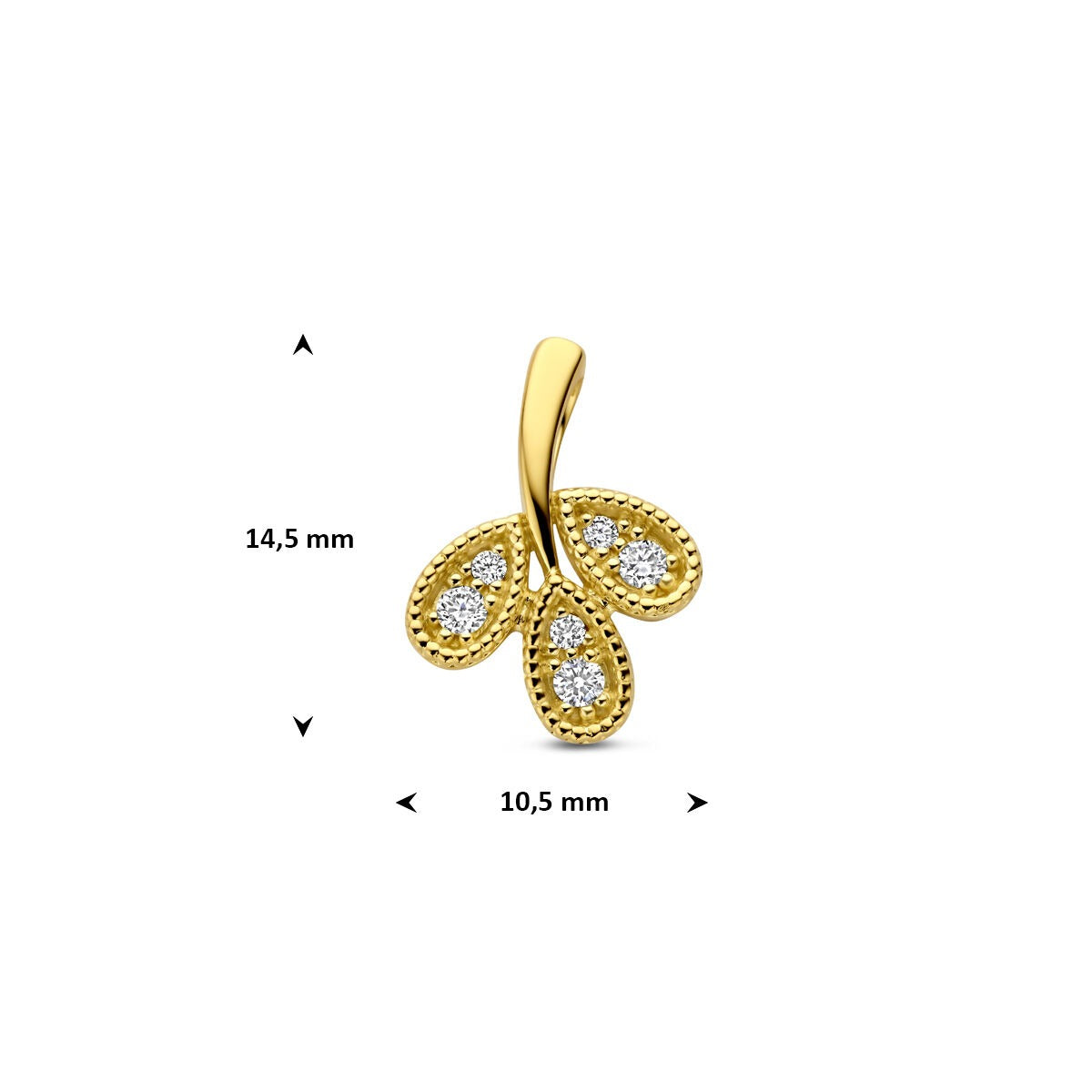 colgante de oro amarillo con diamante