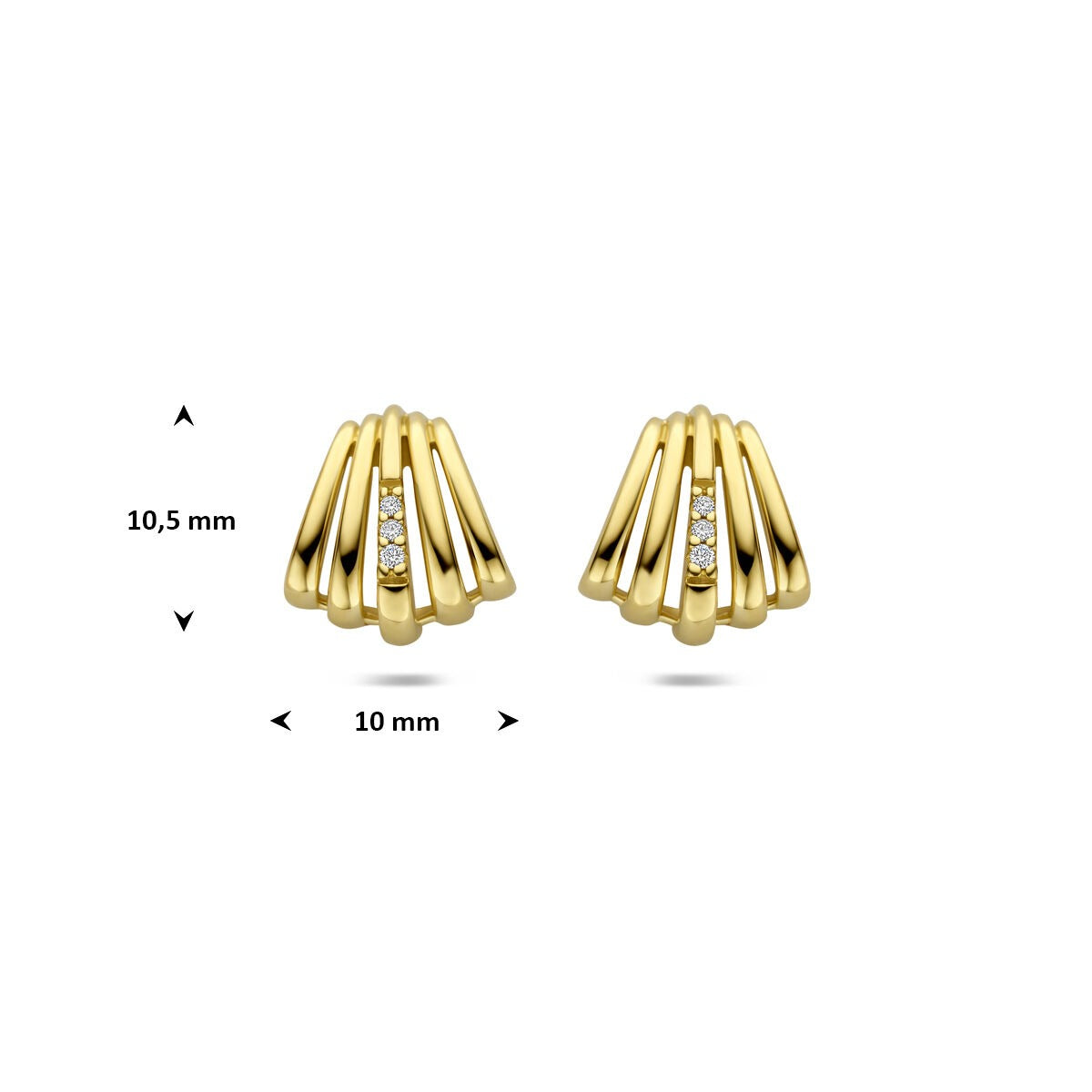 Aros de oro con diamante - oro amarillo 14k