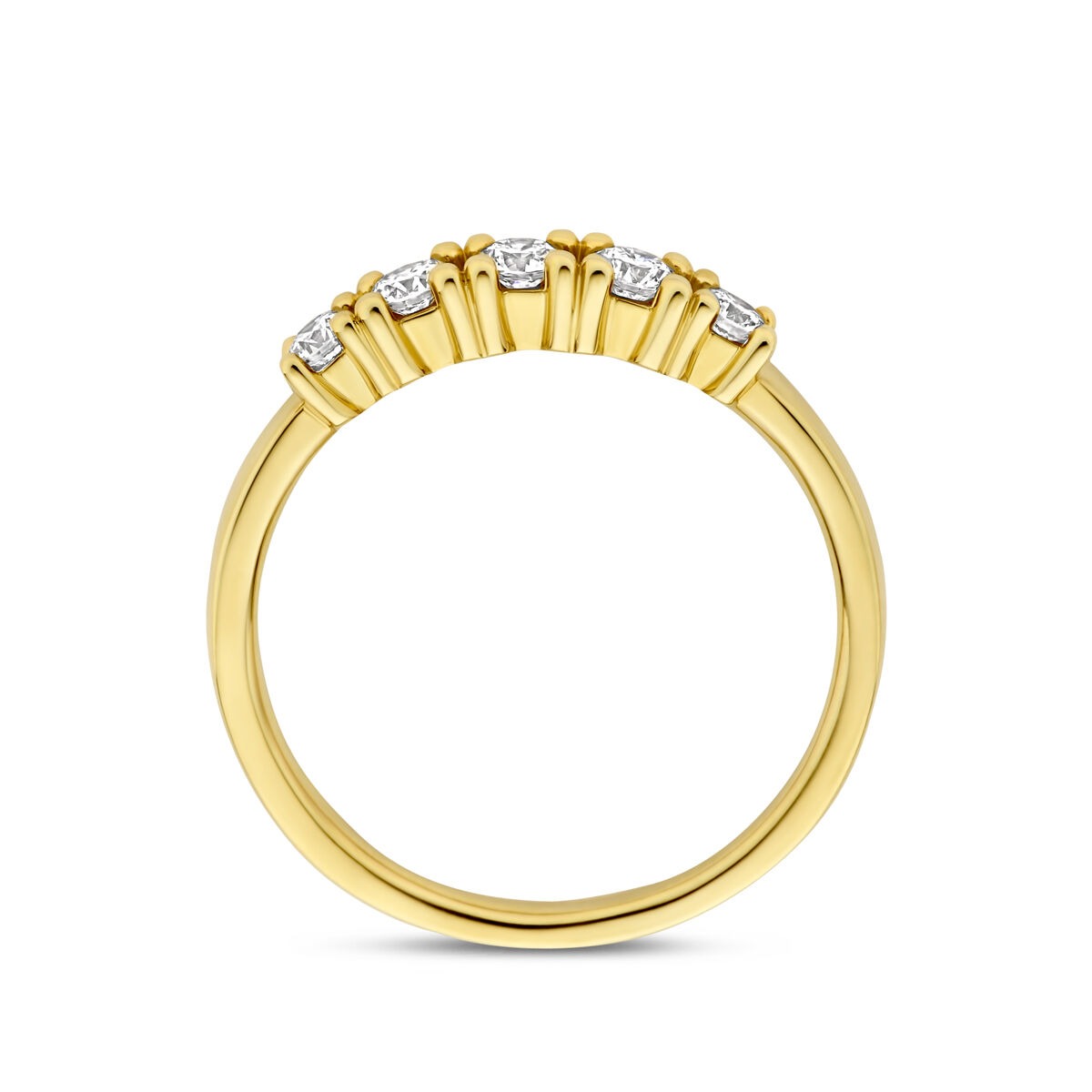 Anillo de mujer en oro amarillo con diamante cultivado en laboratorio – 14k oro amarillo