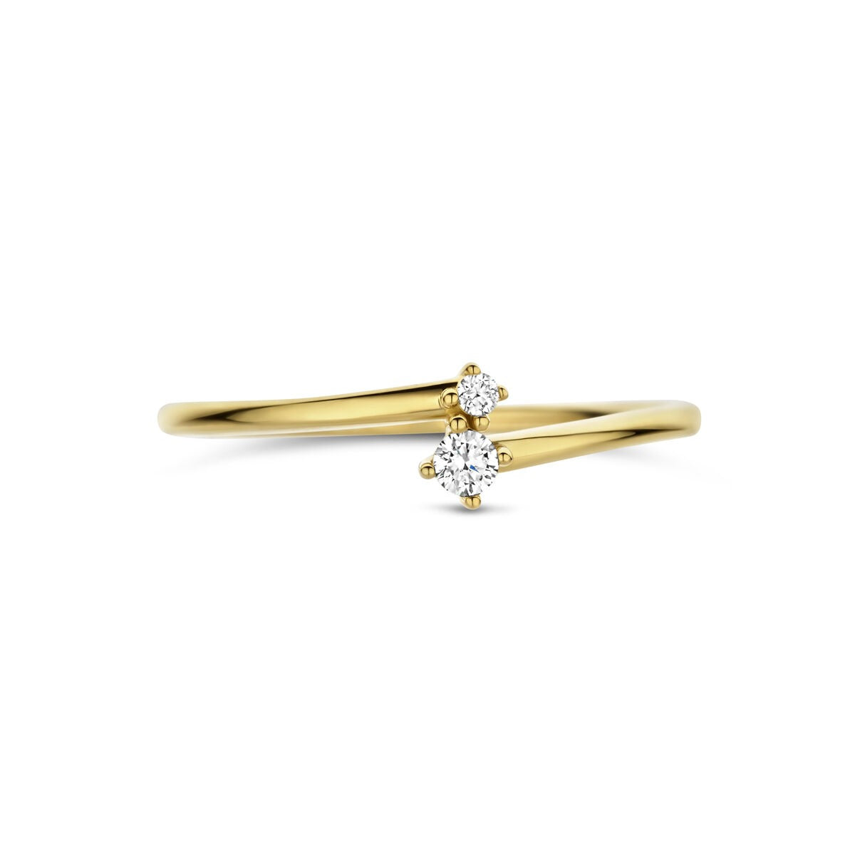 Anillo de mujer de oro con diamante – 14k oro amarillo