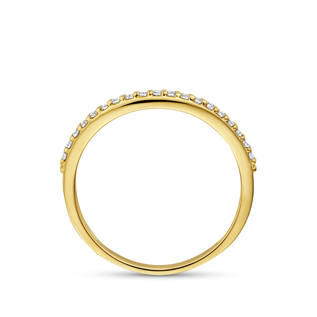 Anillo de oro amarillo de 14k con diamante cultivado en laboratorio
