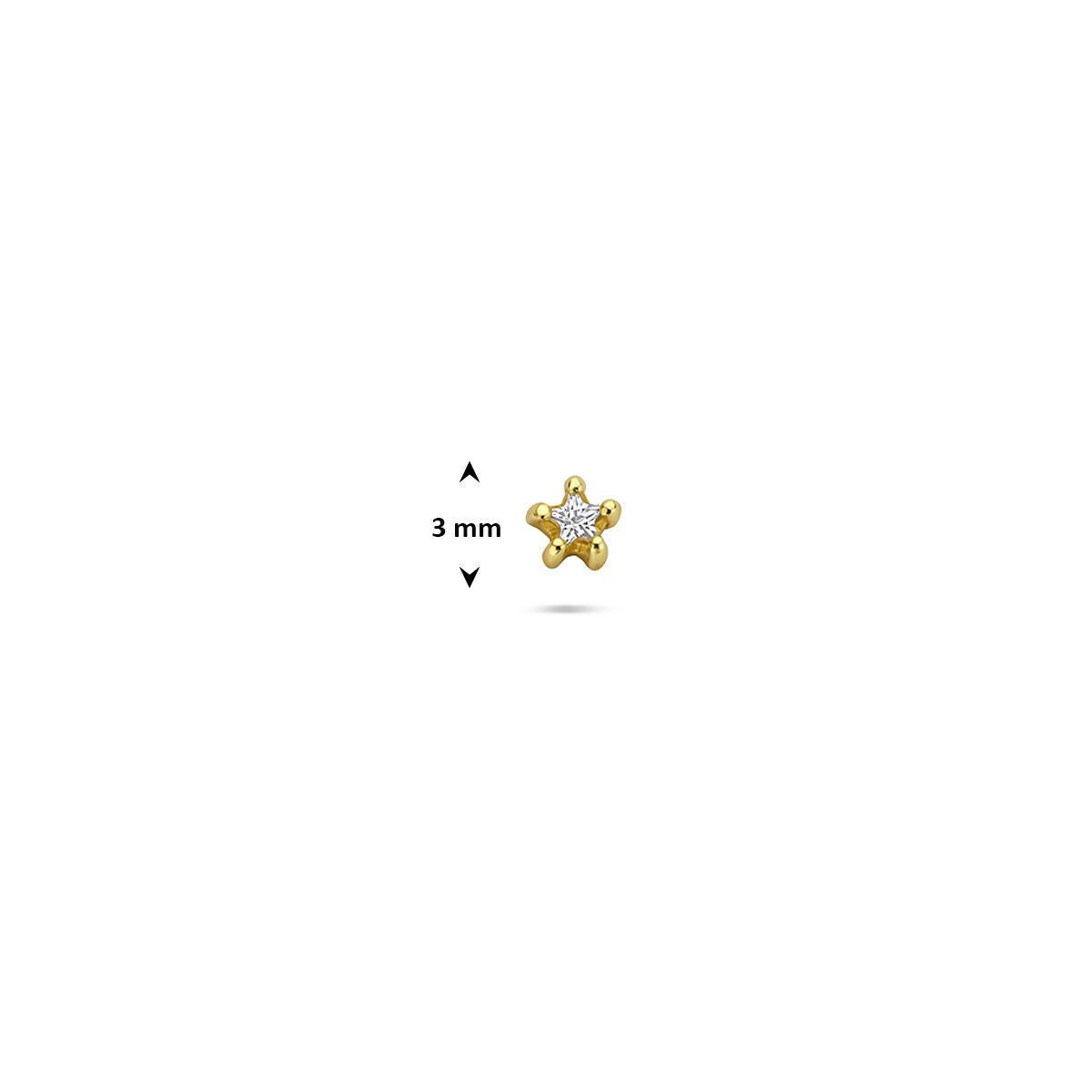 Piercing de estrella plana chapado en oro con circonitas