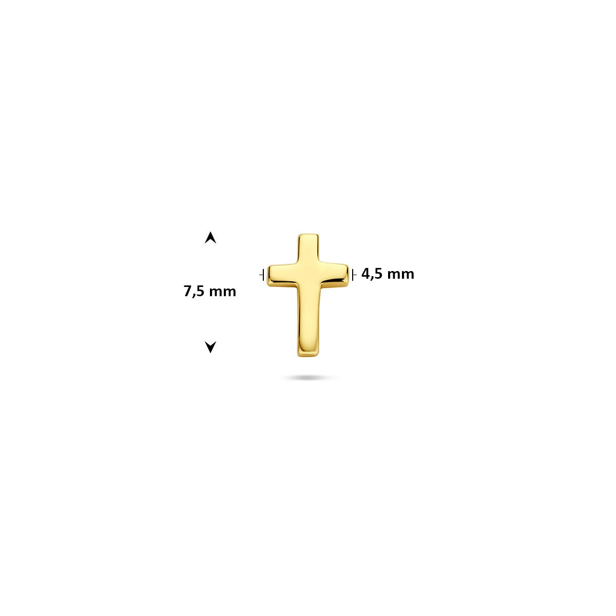 Piercing cruz chapado en oro plata plana – 925 plata