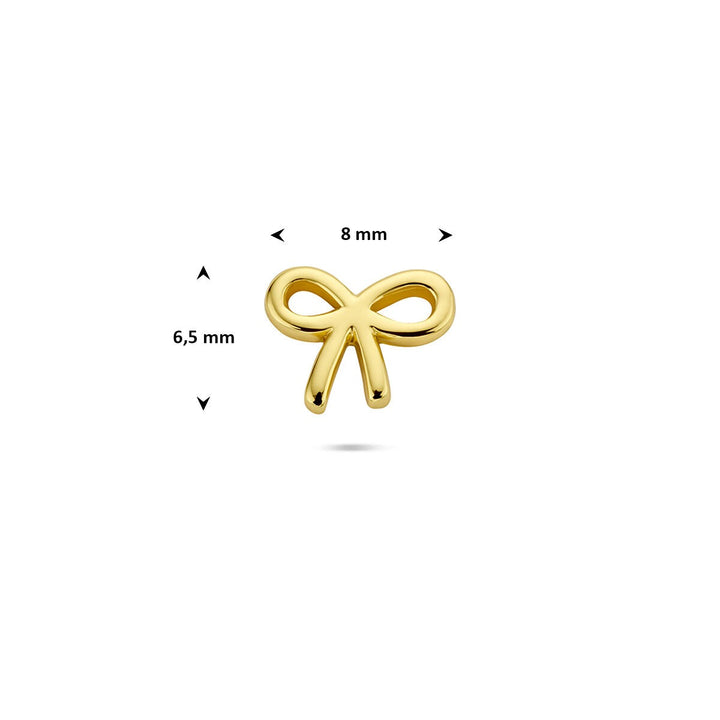 Verguld zilveren flat back piercing strikje – 925 zilver