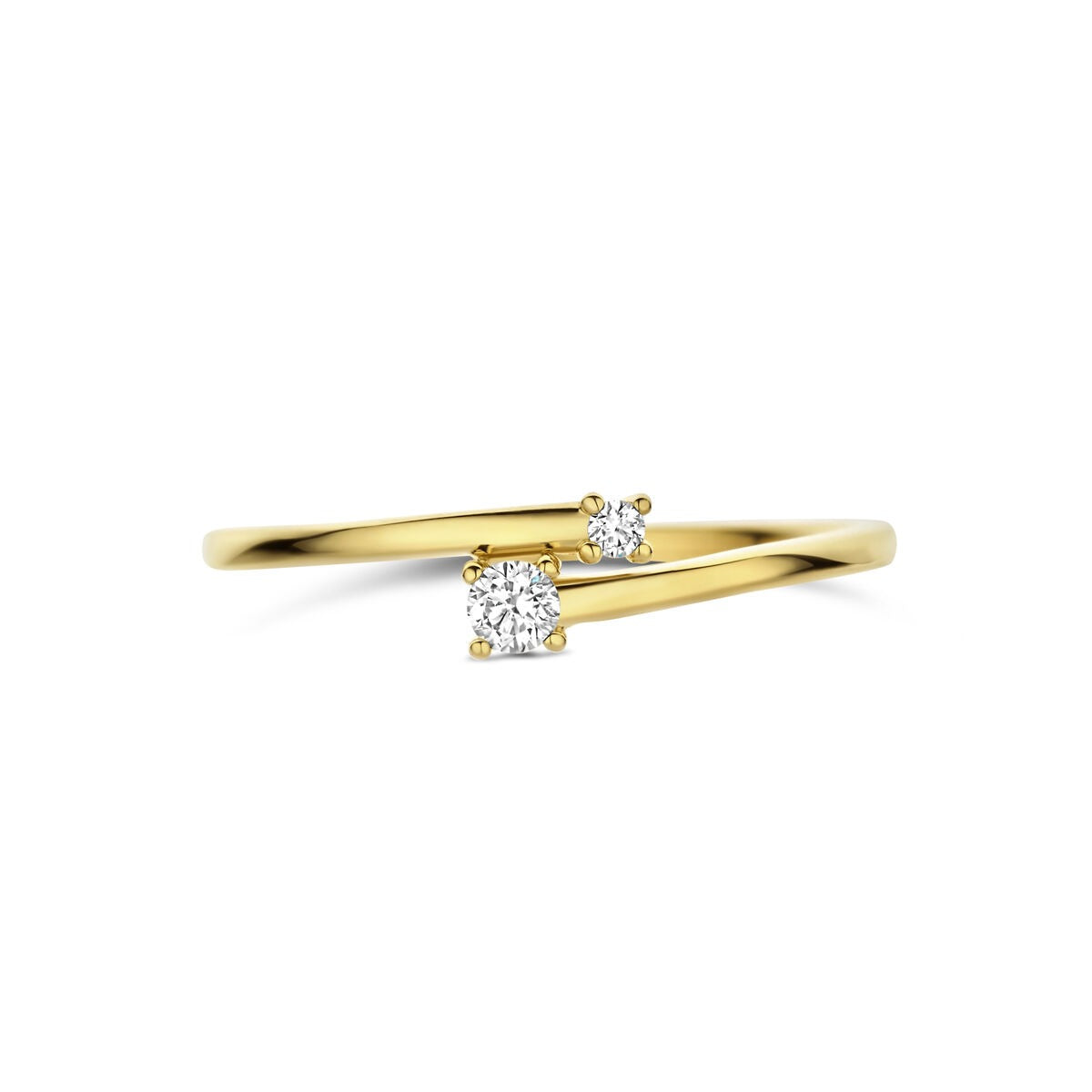 Anillo de mujer de oro con diamante – 14k oro amarillo