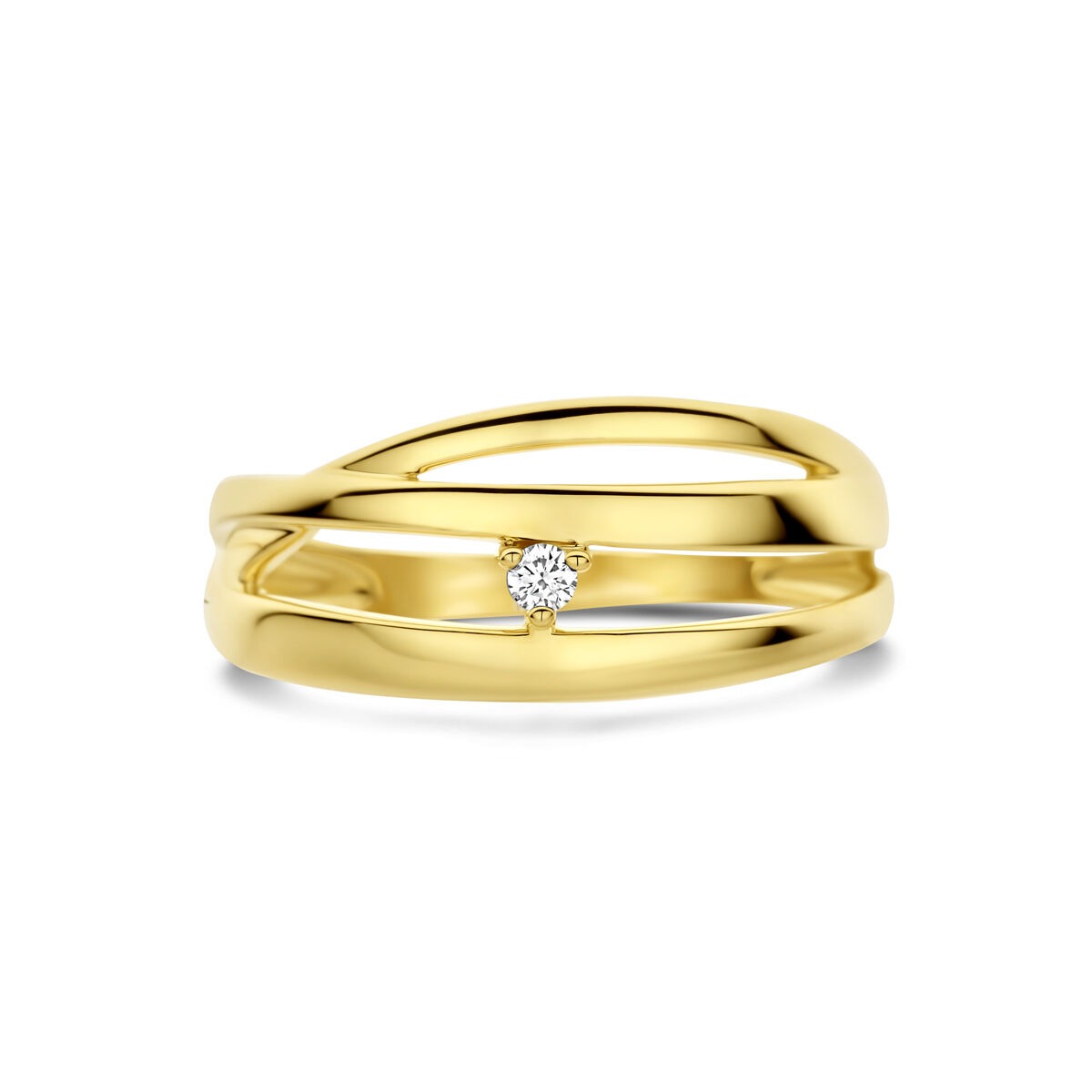 Anillo de mujer de oro con diamante – 14k oro amarillo