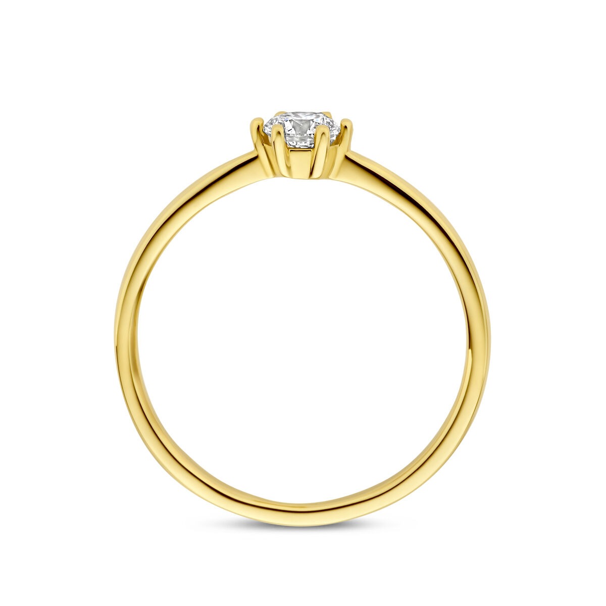 Anillo de mujer en oro con diamante cultivado en laboratorio – 14k oro amarillo