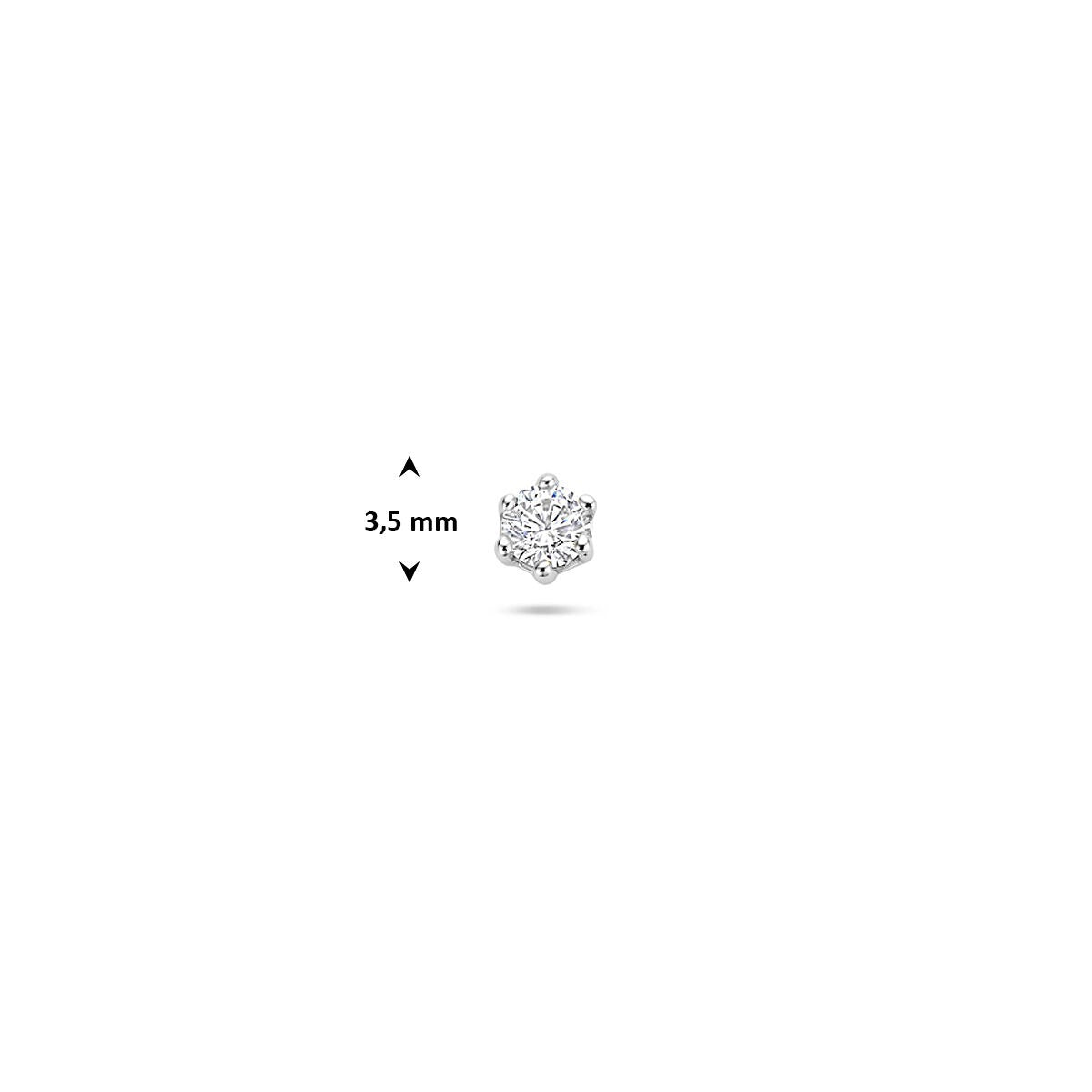 Piercing de plata rhodium con circonita 3,5 mm