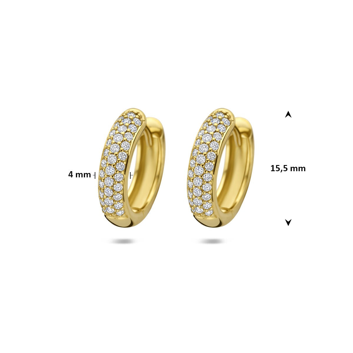 Aros de oro amarillo de 14k con diamante