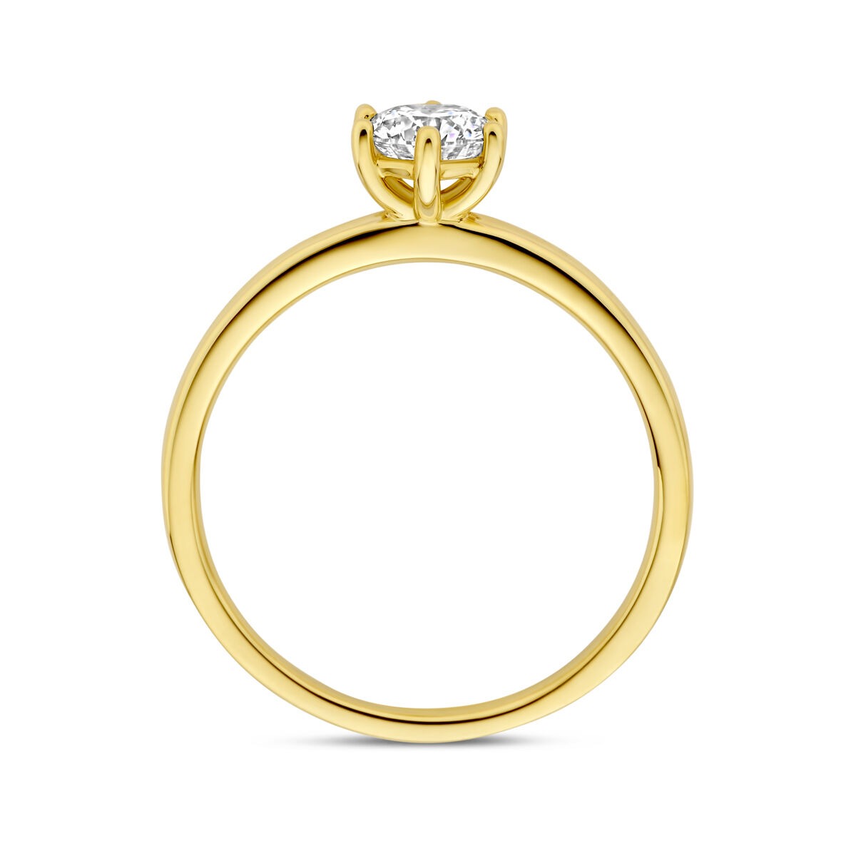 Anillo de mujer en oro con diamante cultivado en laboratorio - 14k oro amarillo