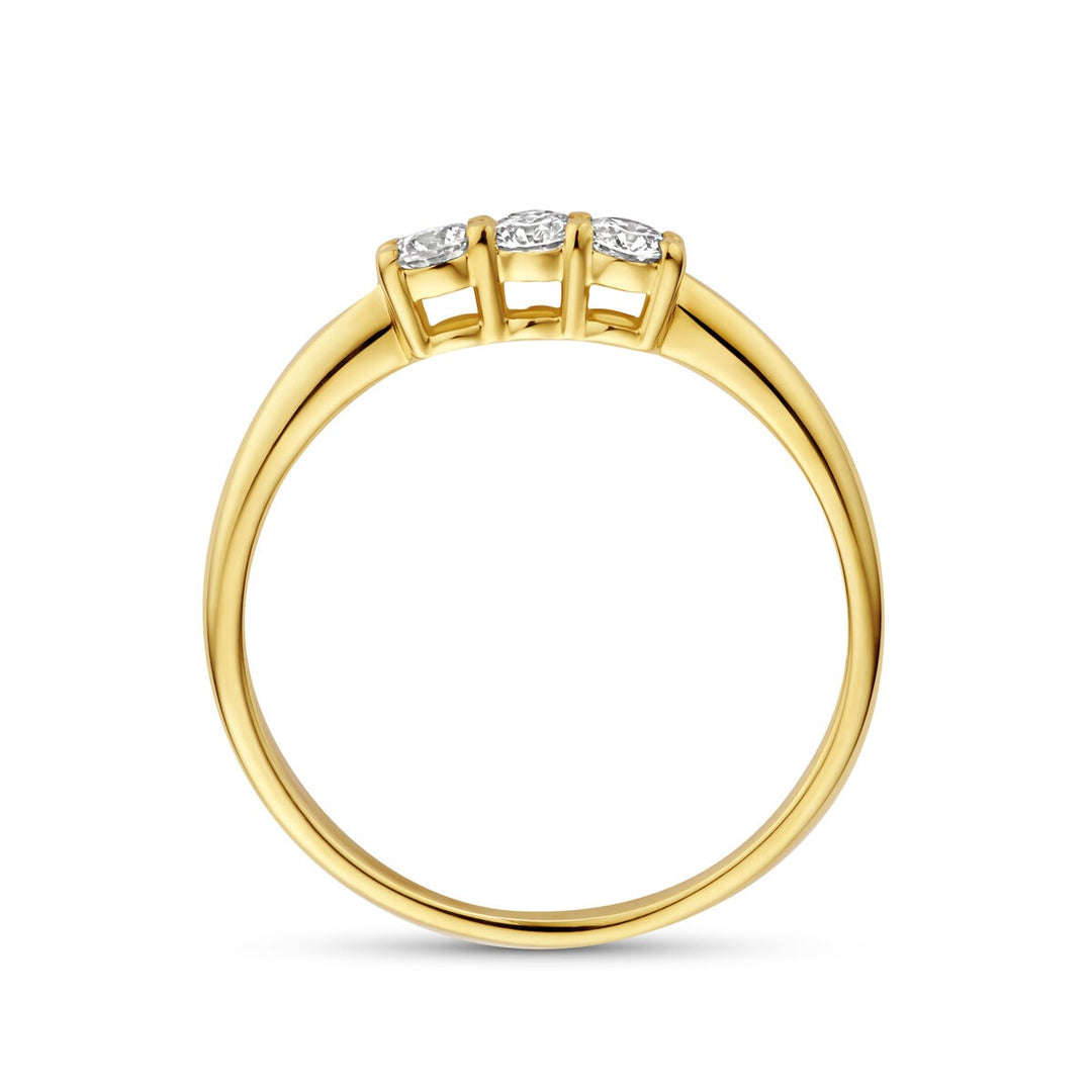 14k Geelgouden ring met lab grown diamant