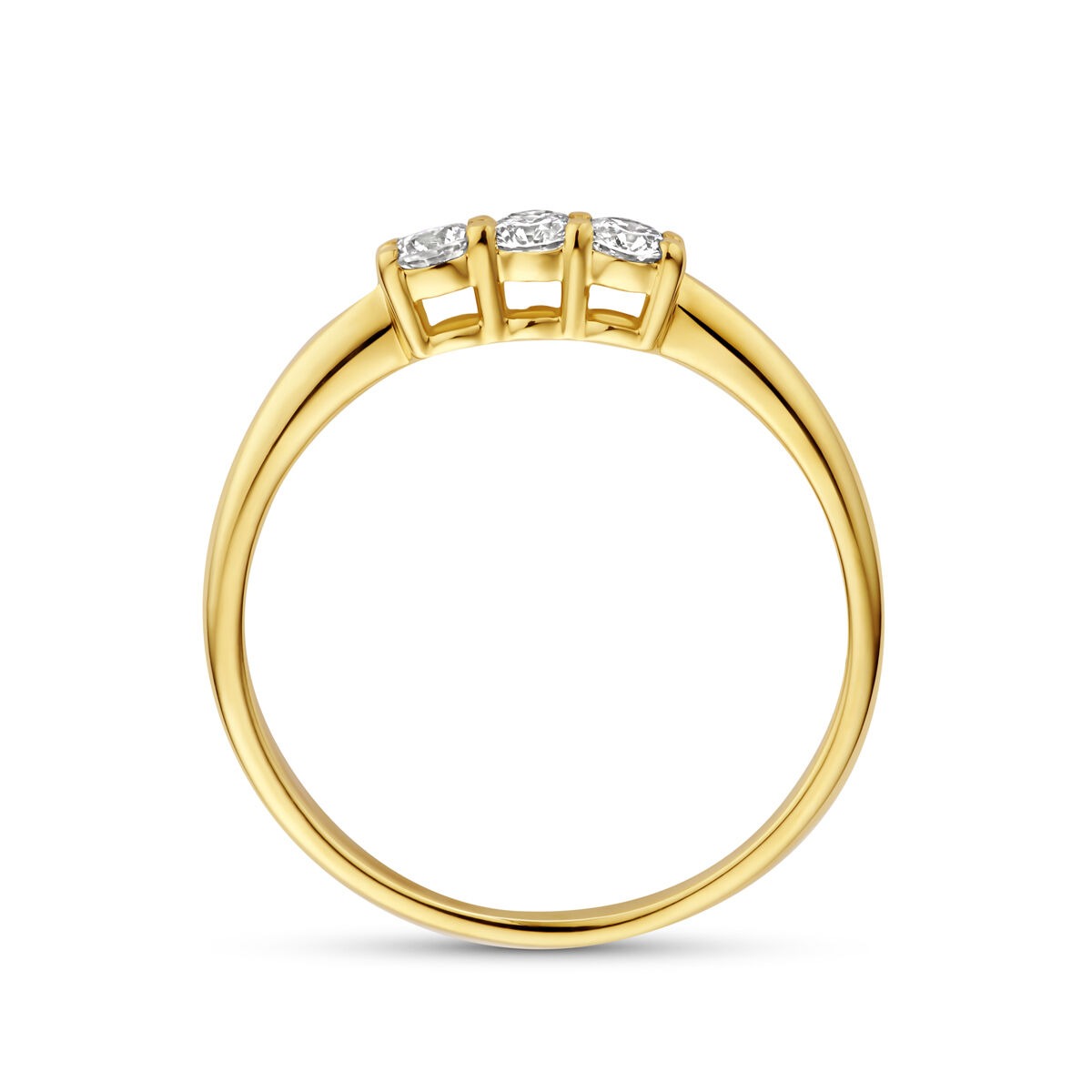 Anillo de oro amarillo de 14k con diamante cultivado en laboratorio