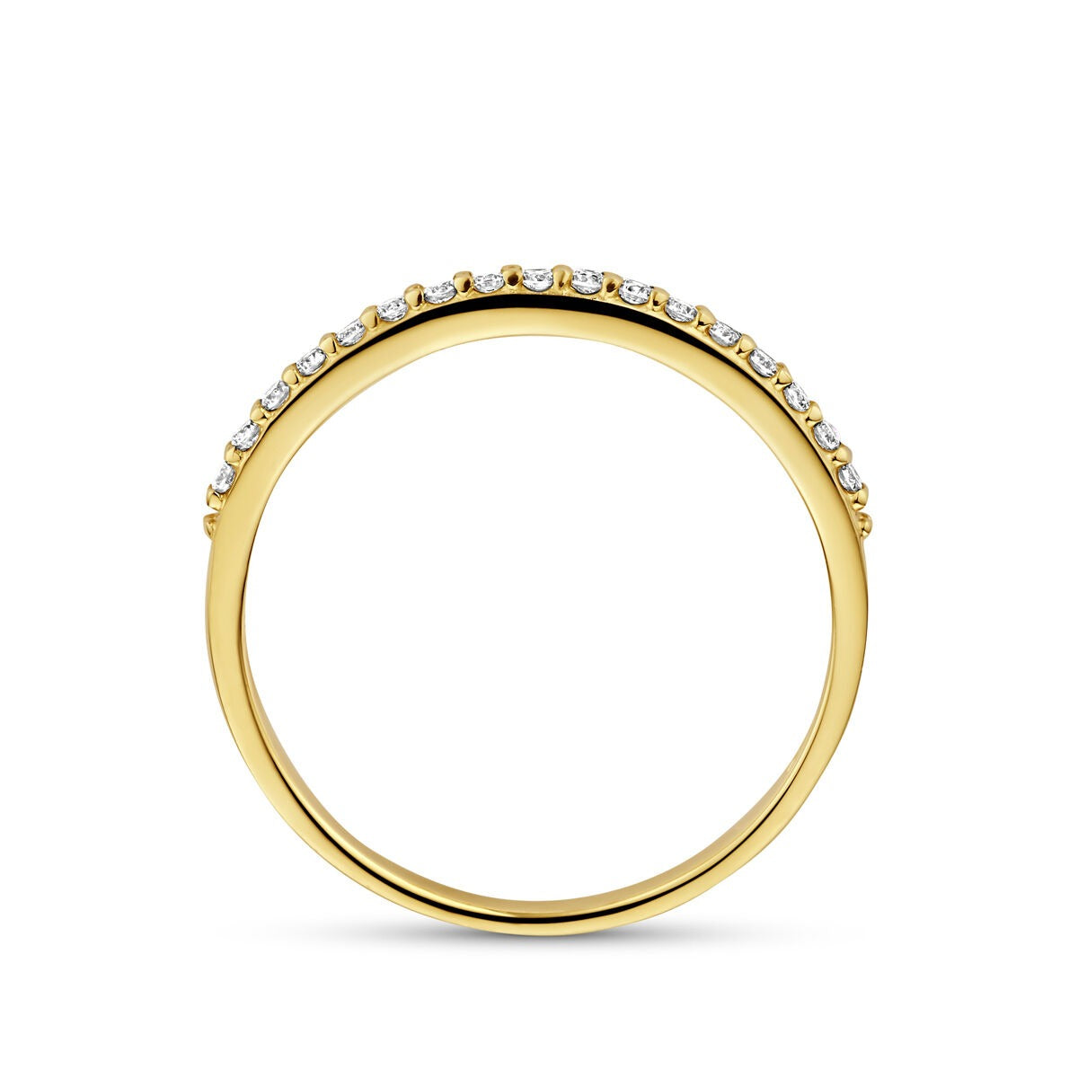 Anillo de oro amarillo de 14k con diamante cultivado en laboratorio