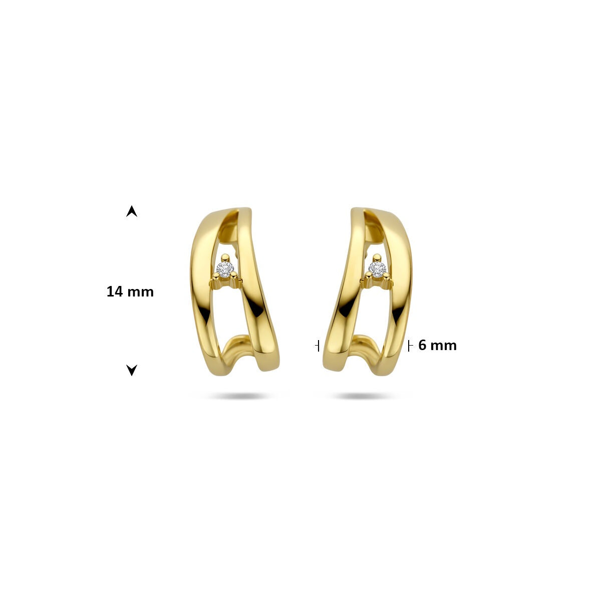 Aros de oro con diamante – 14k oro amarillo