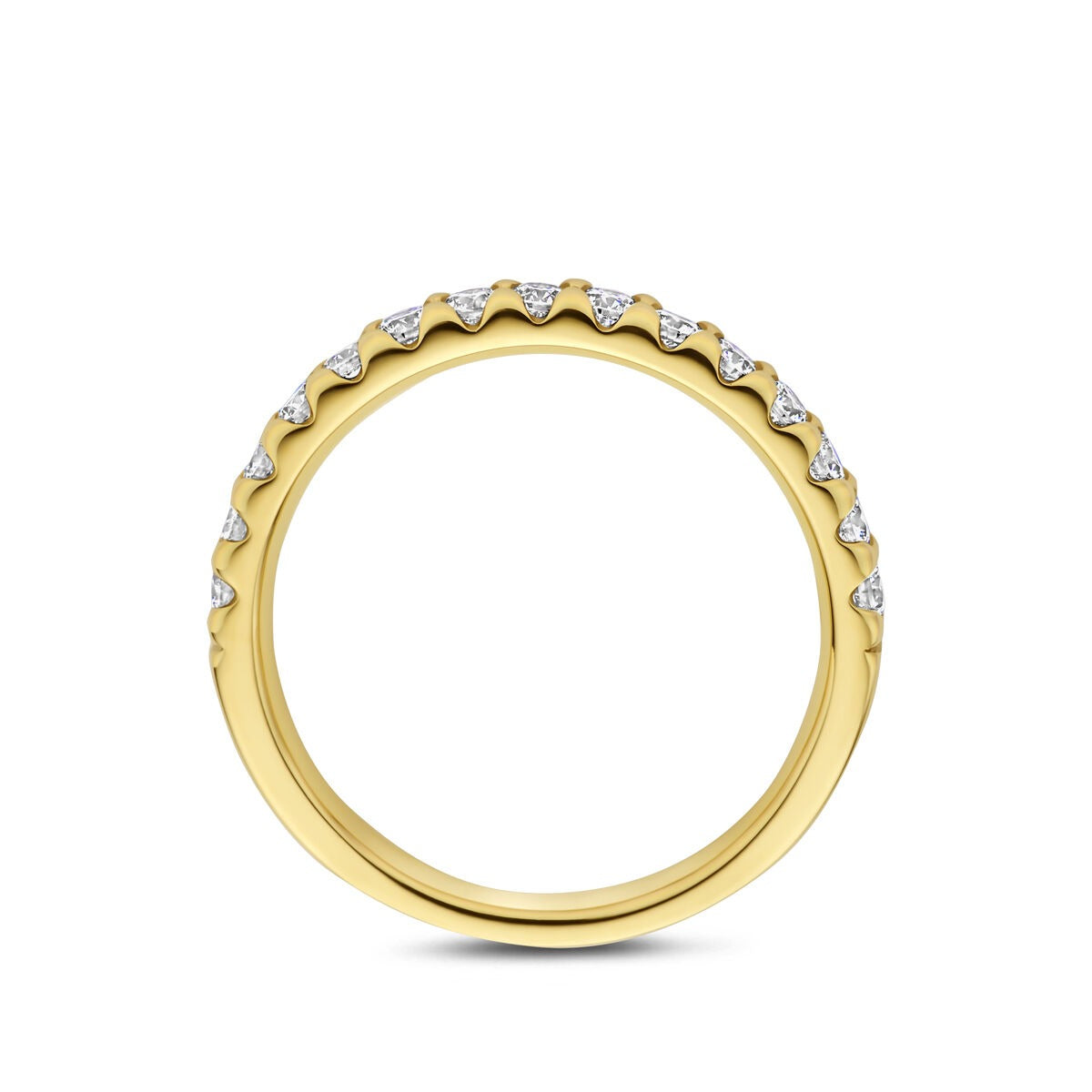 Anillo de mujer en oro con diamante cultivado en laboratorio - 14k oro amarillo