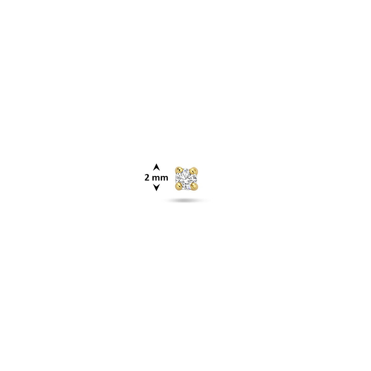 Piercing chapado en oro con fondo plano y circonita tallada en brillante