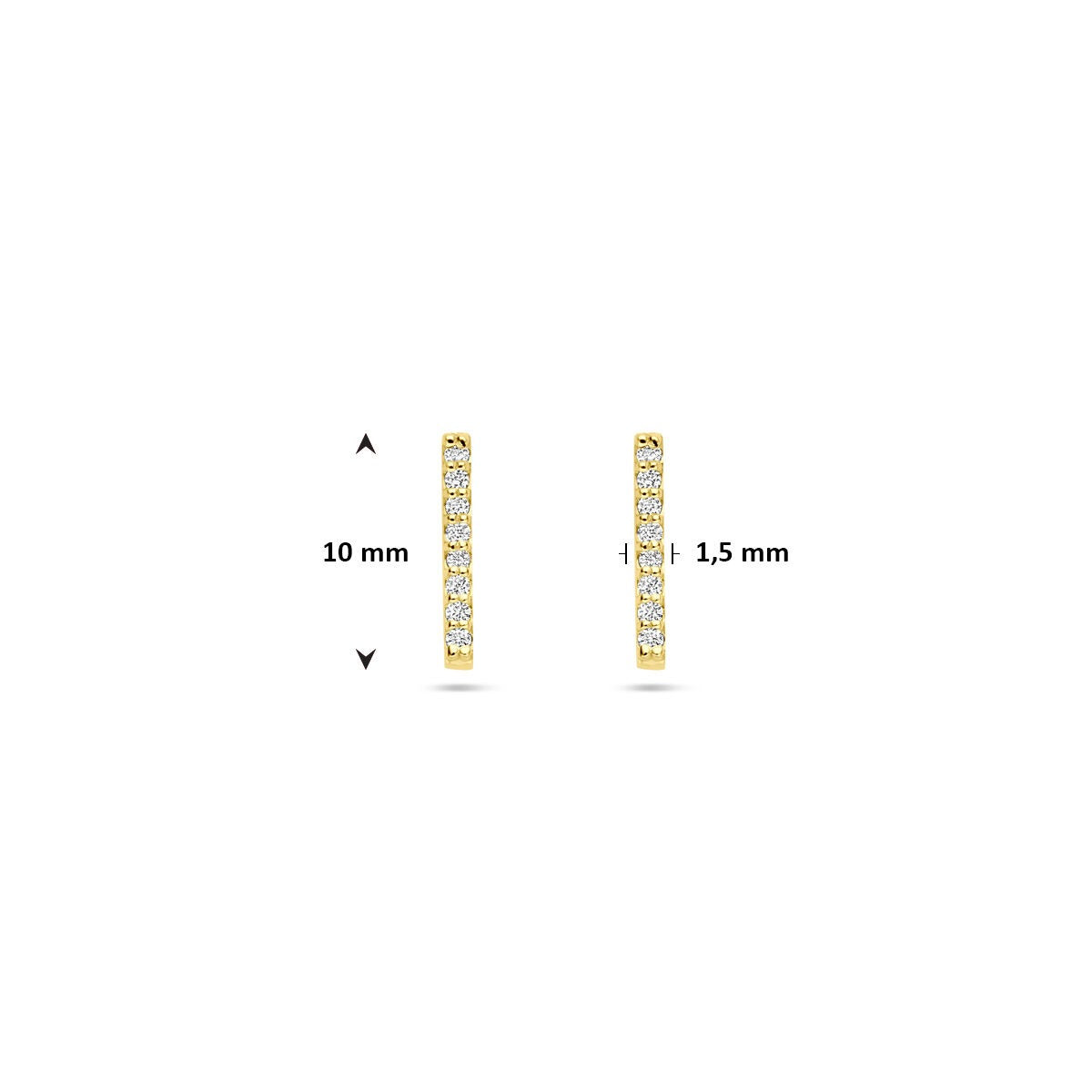 Pendientes de botón de oro amarillo con diamante cultivado en laboratorio