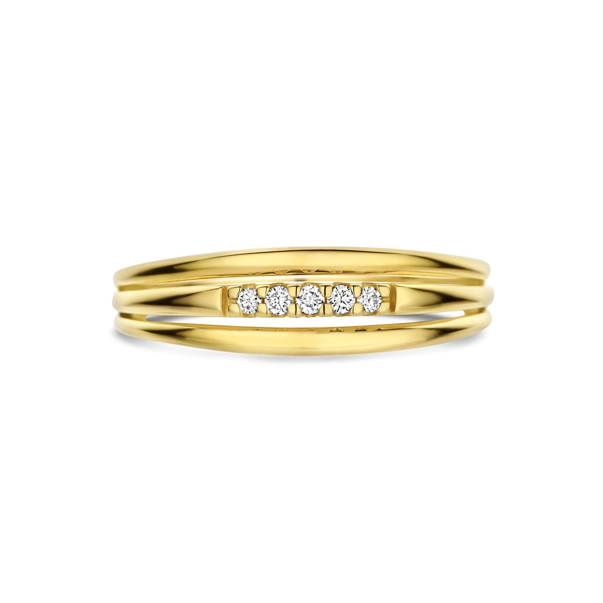 Anillo de mujer de oro con diamante – 14k oro amarillo