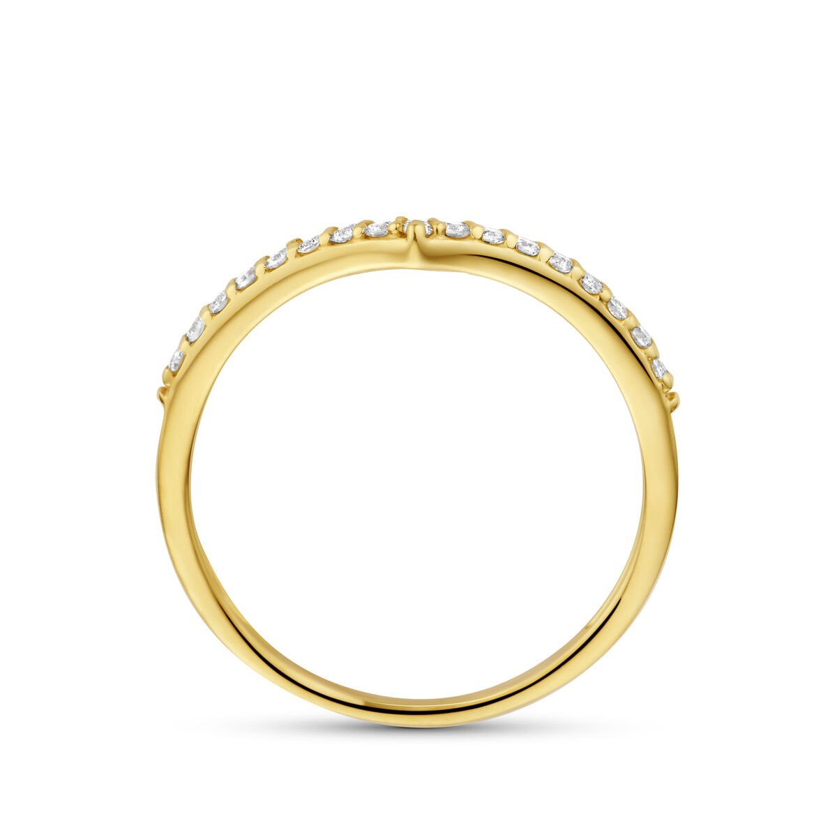 Anillo de oro amarillo de 14k con diamante cultivado en laboratorio