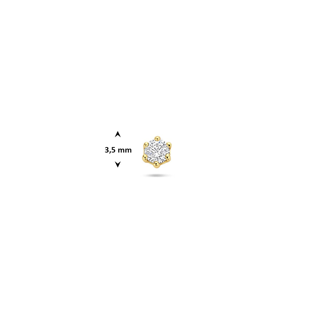 Piercing chapado en oro plata con circonita 3,5 mm