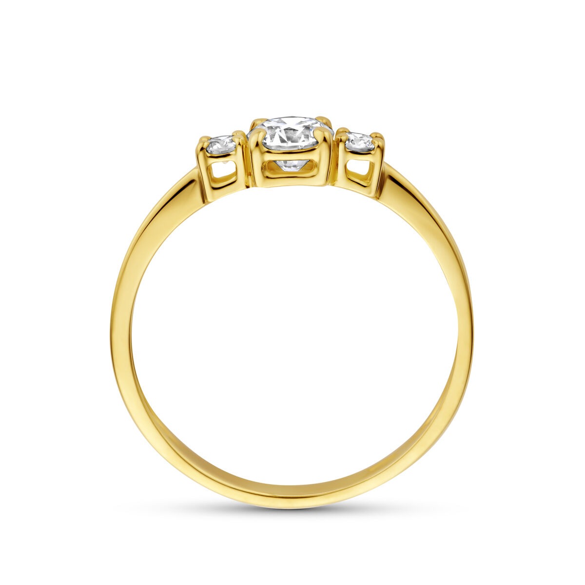 Anillo de oro amarillo de 14k con diamante cultivado en laboratorio