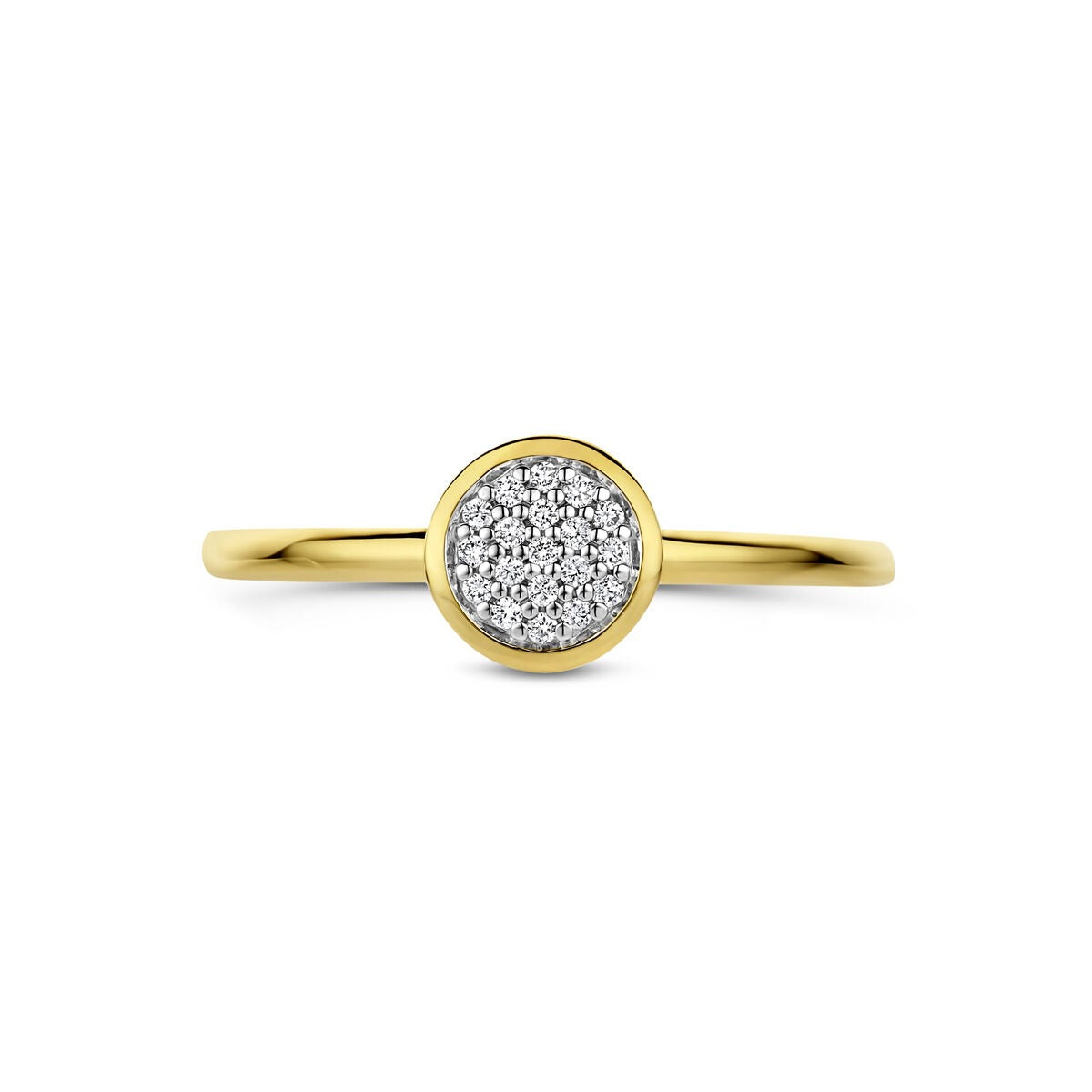 Anillo de oro amarillo de 14k con diamante