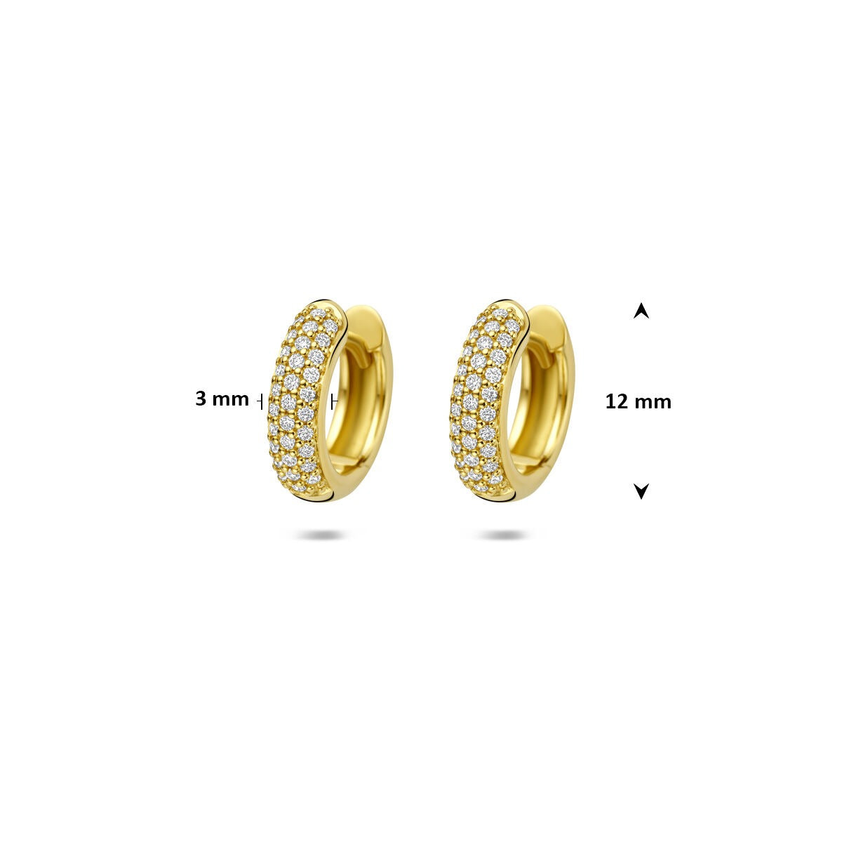 Aros de oro amarillo de 14k con diamante