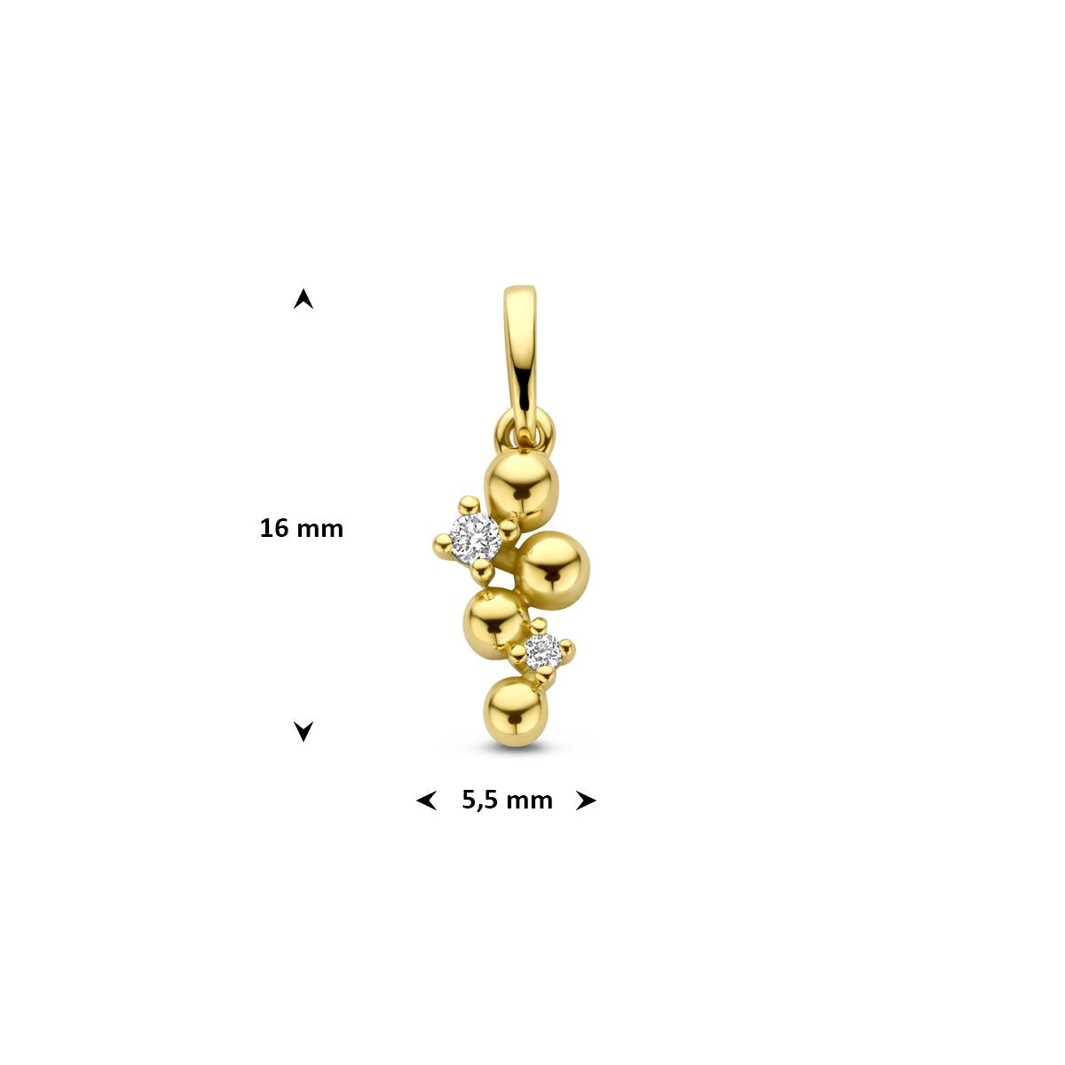 Colgante de oro con diamante – 14k oro amarillo