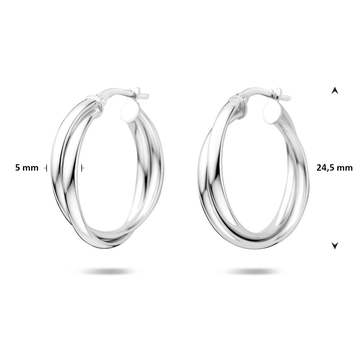 Aros de plata rhodium 24,5 mm