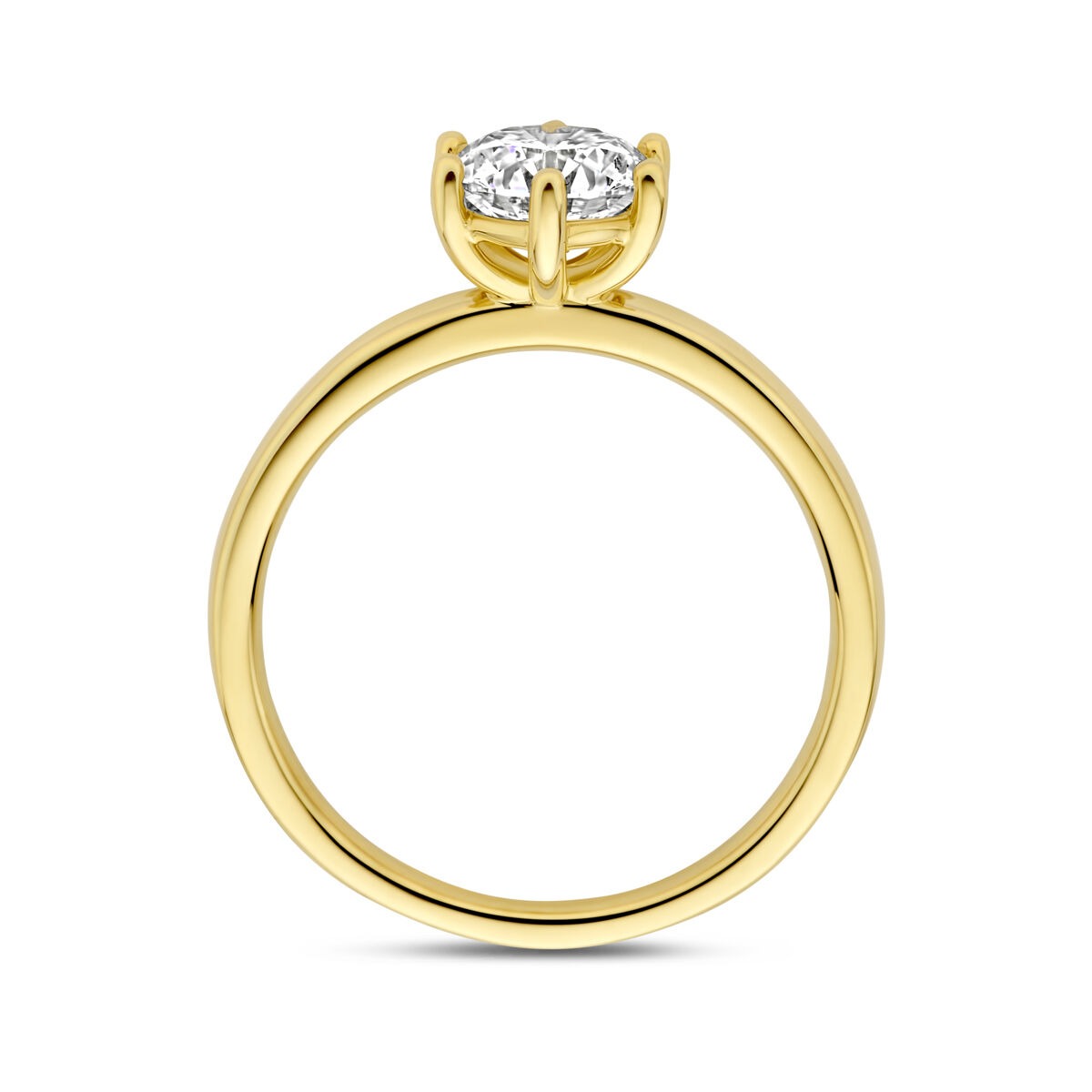 Anillo de mujer en oro amarillo con diamante cultivado en laboratorio – 14k oro amarillo