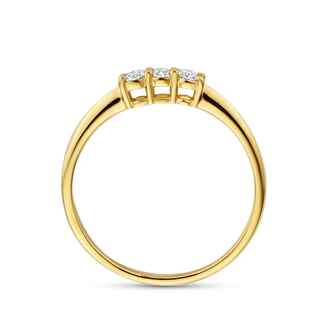14k Geelgouden ring met lab grown diamant