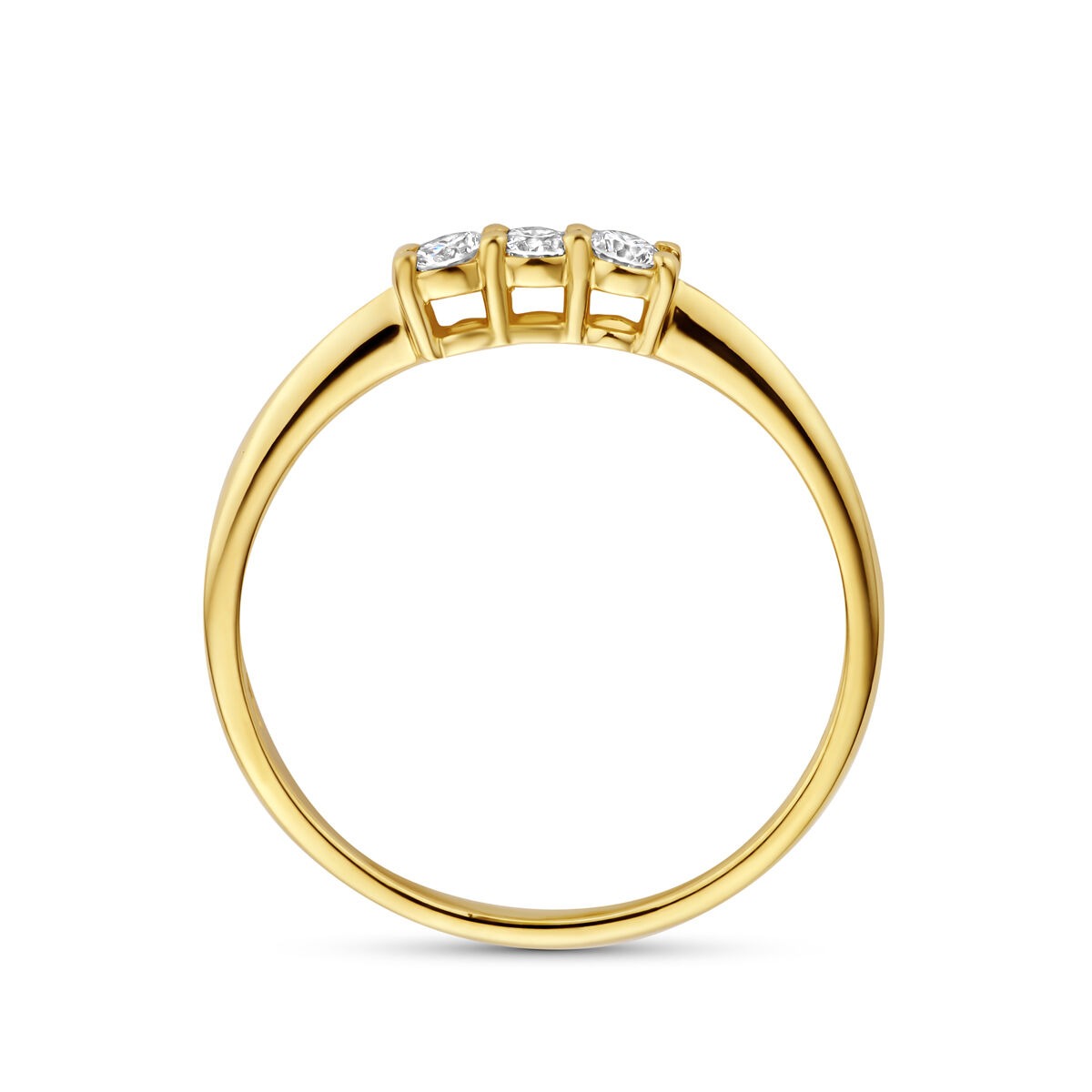 Anillo de oro amarillo de 14k con diamante cultivado en laboratorio