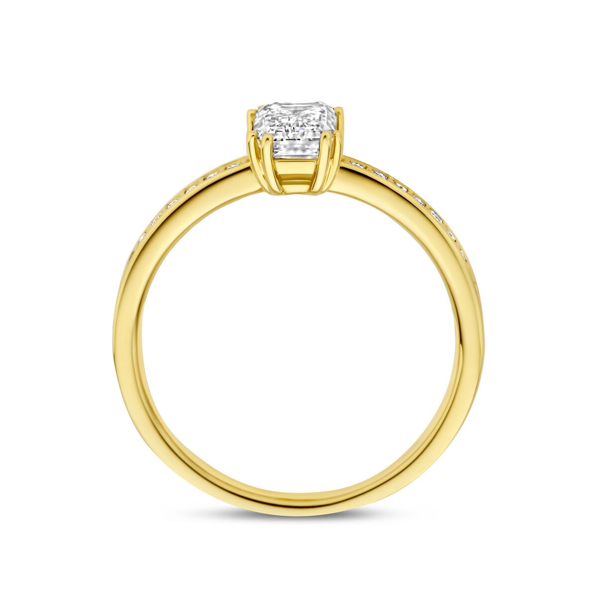 Anillo de mujer de oro con diamante cultivado en laboratorio – 14k oro amarillo