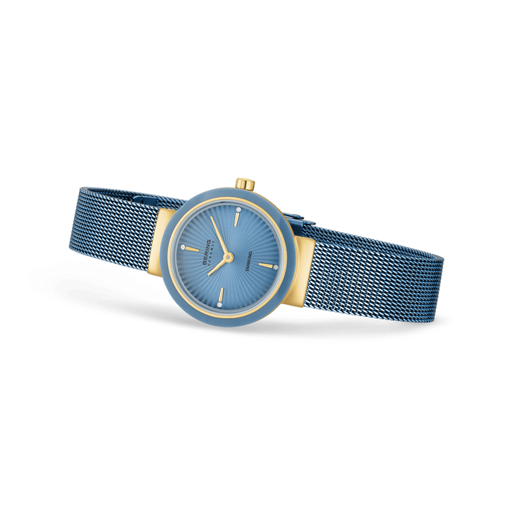 bering dames horloge blauwe wijzerplaat - 10725-339