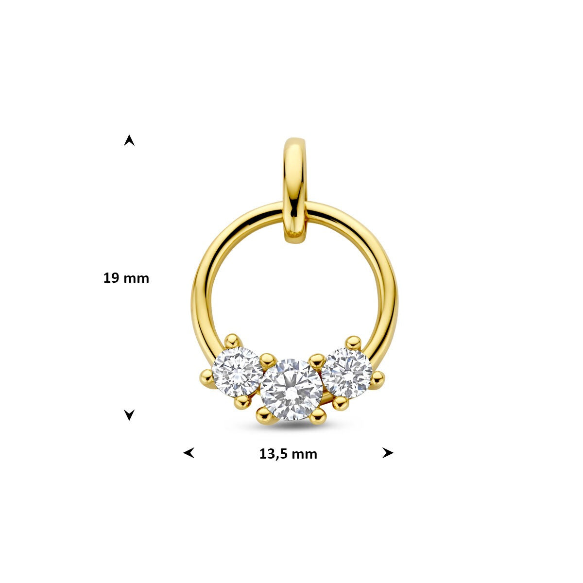 colgante de oro amarillo con diamante cultivado en laboratorio
