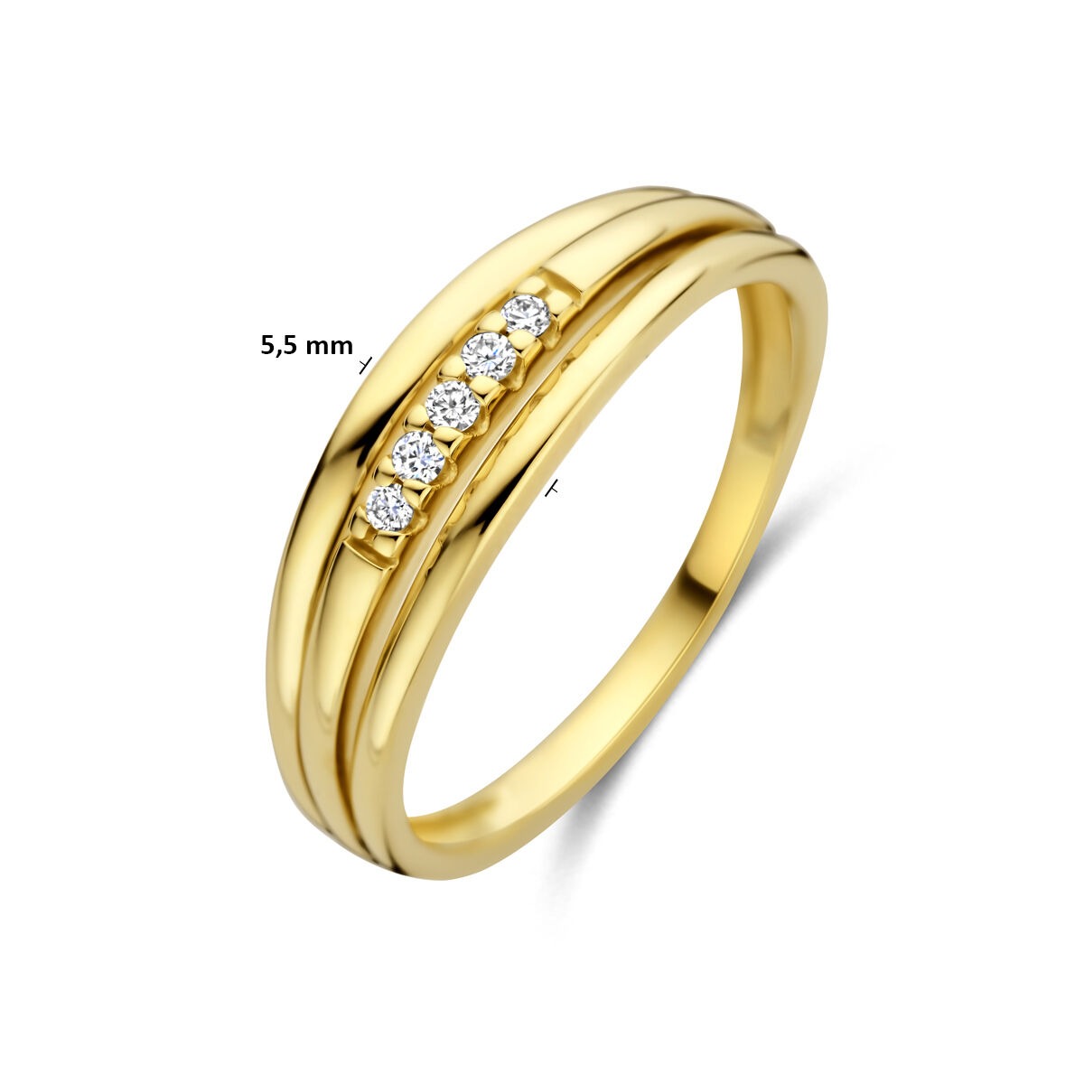 Anillo de mujer de oro con diamante – 14k oro amarillo