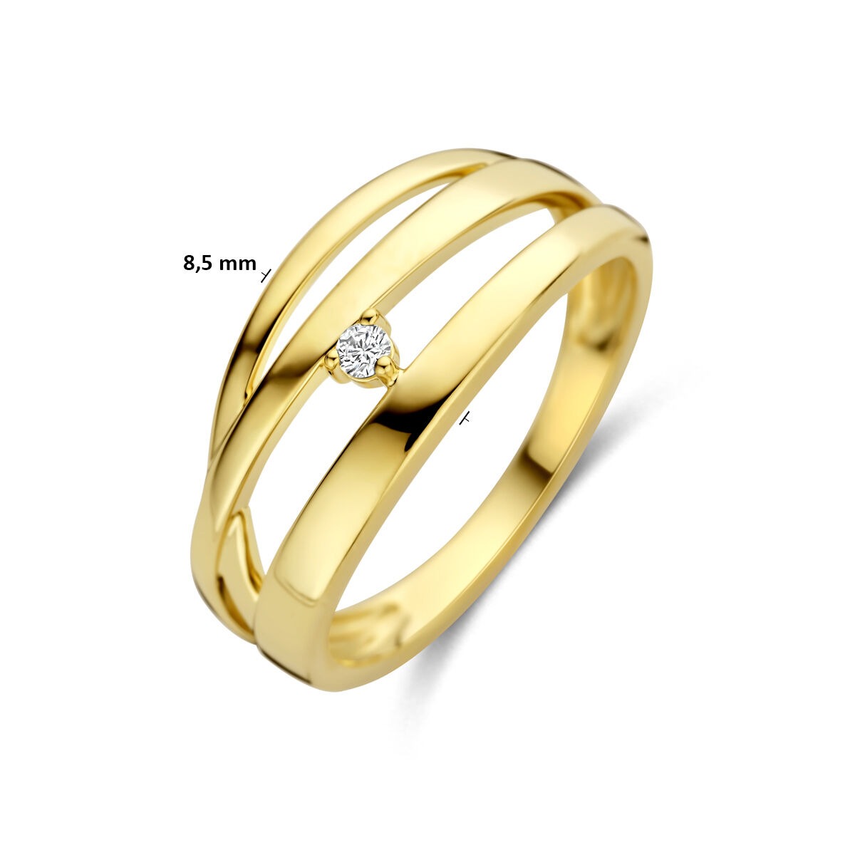 Anillo de mujer de oro con diamante – 14k oro amarillo