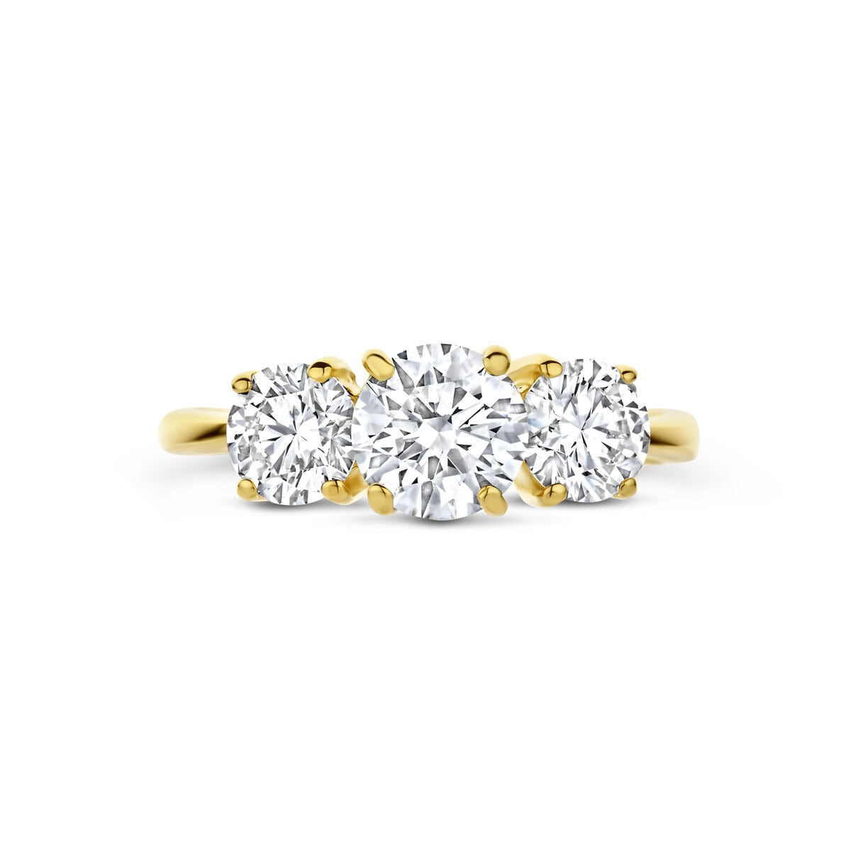 Anillo de oro amarillo de 14k con diamante cultivado en laboratorio - incluye certificado