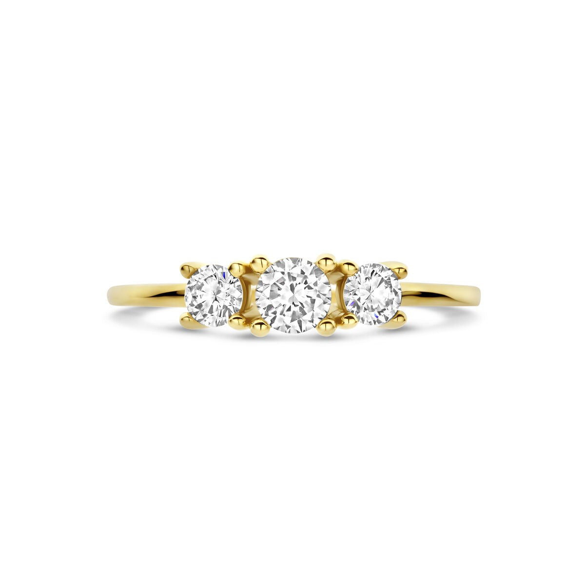 Anillo de mujer en oro amarillo con diamante cultivado en laboratorio – 14k oro amarillo