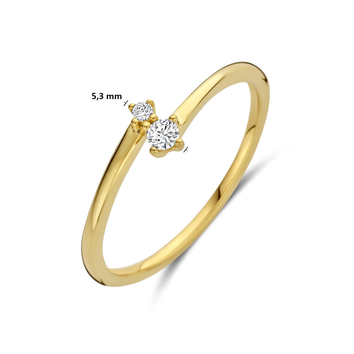 Anillo de mujer de oro con diamante – 14k oro amarillo