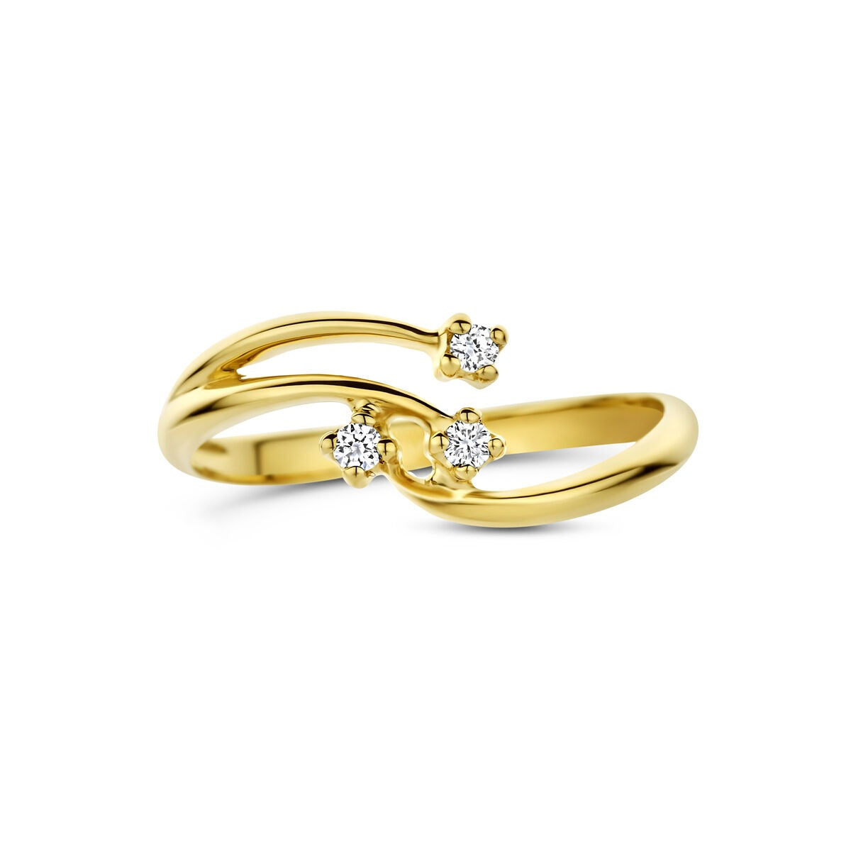 Anillo de oro amarillo de 14k con diamante cultivado en laboratorio