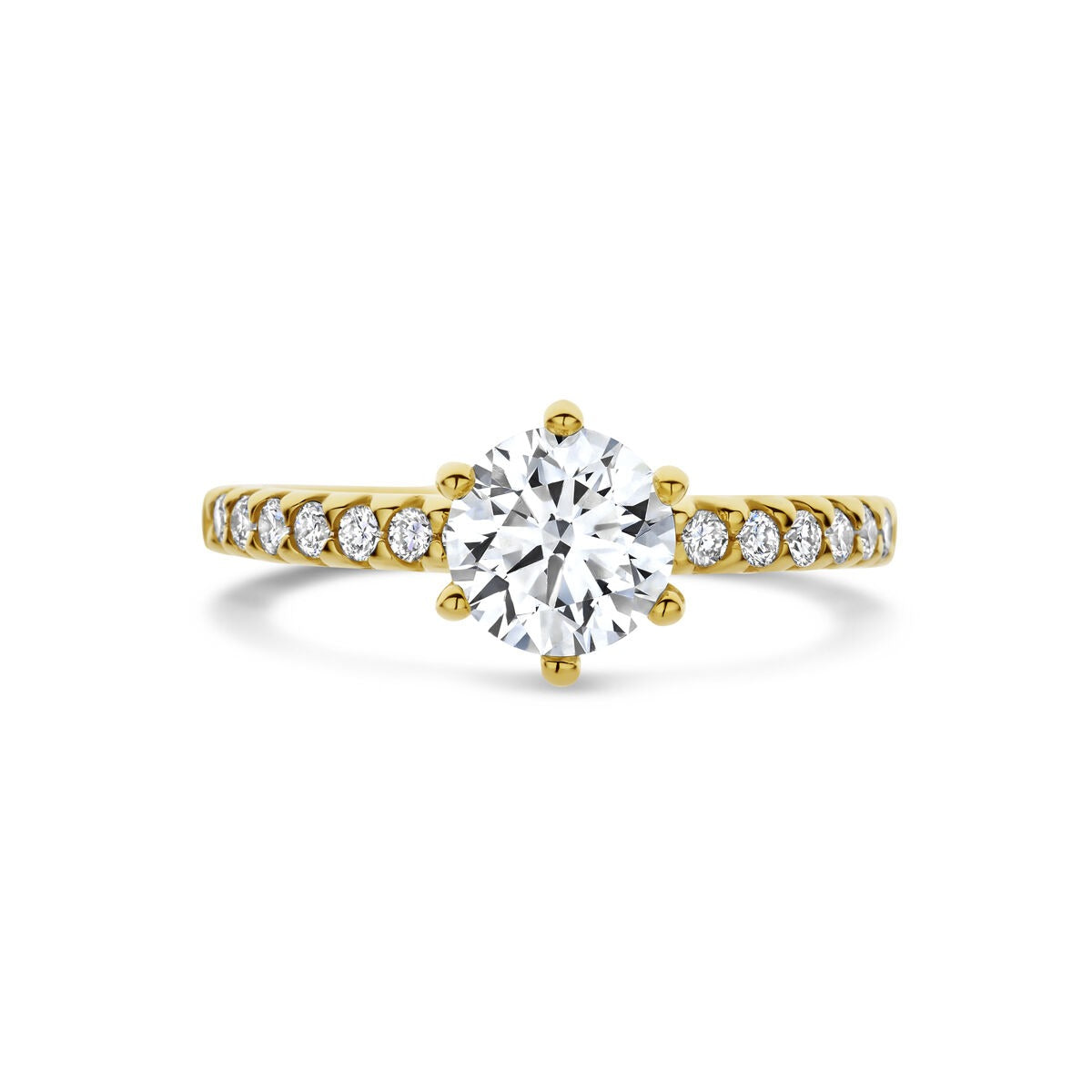 Anillo de mujer en oro amarillo con diamante cultivado en laboratorio – 14k oro amarillo
