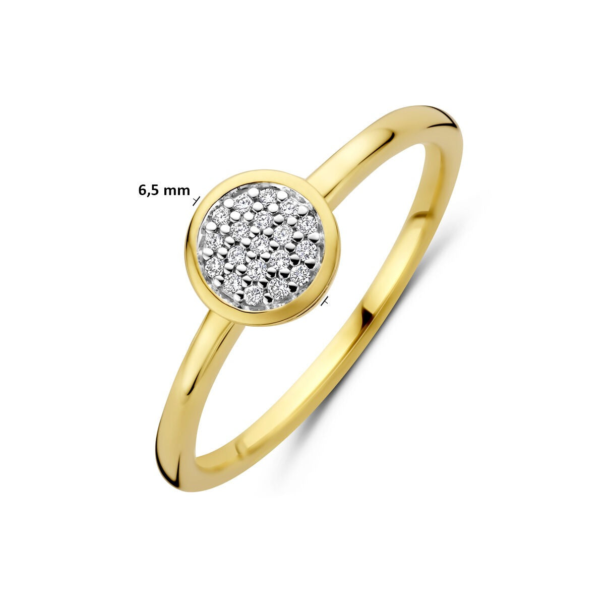 Anillo de oro amarillo de 14k con diamante