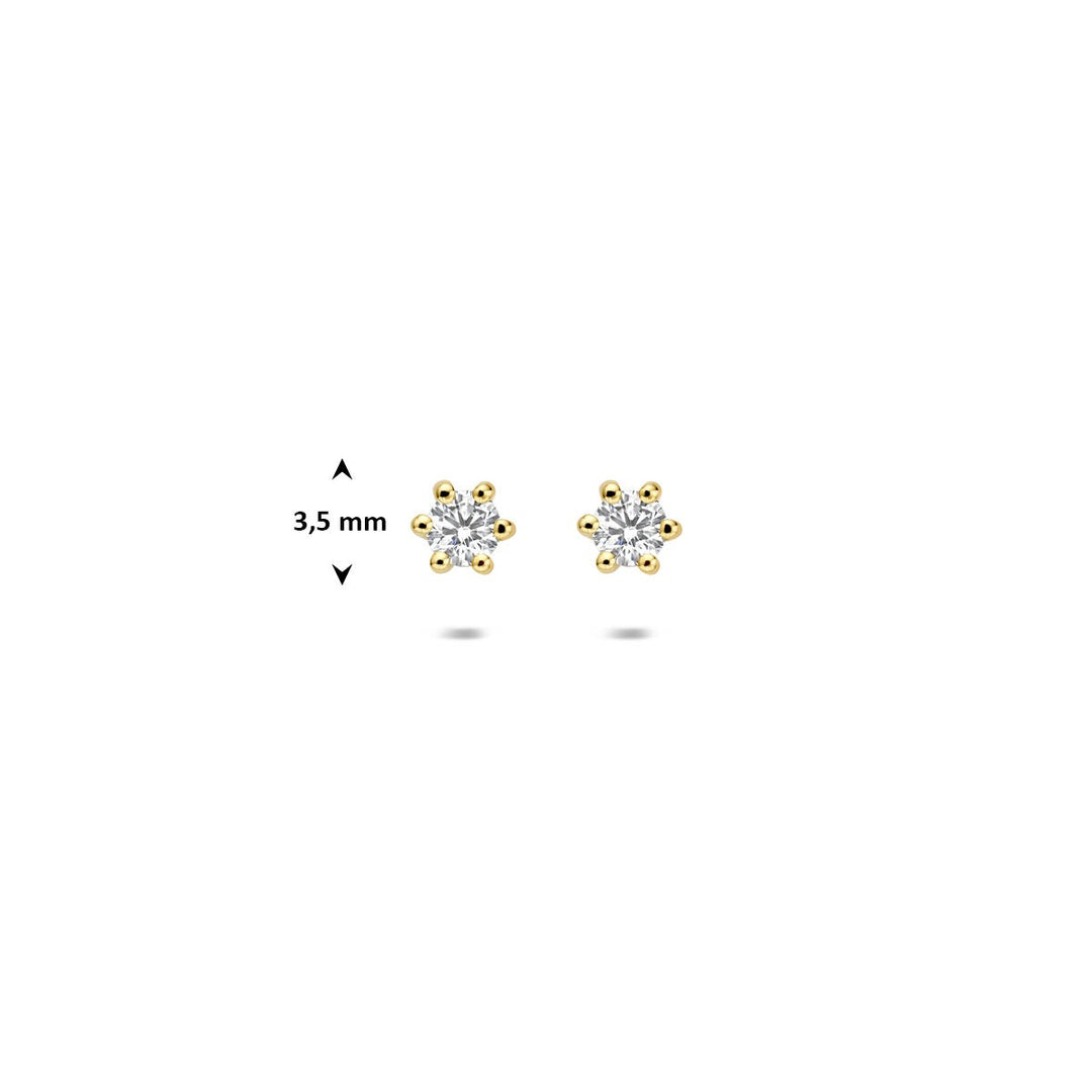 14k Geelgouden oorknoppen met lab grown diamant